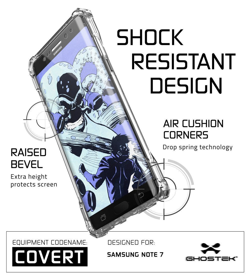 Note 7 Case, Ghostek® Covert Series Clear | Premium Impact Slim Hybrid Cover w/ Screen Protector