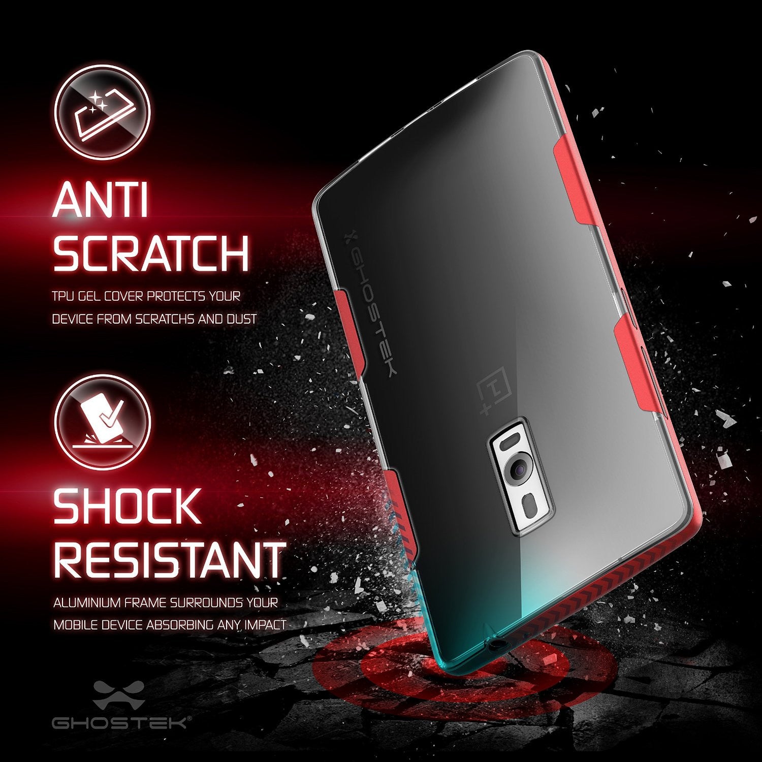 OnePlus 2 Case, Ghostek® Cloak Red Series for OnePlus 2 Slim Hybrid | Lifetime Warranty Exchange