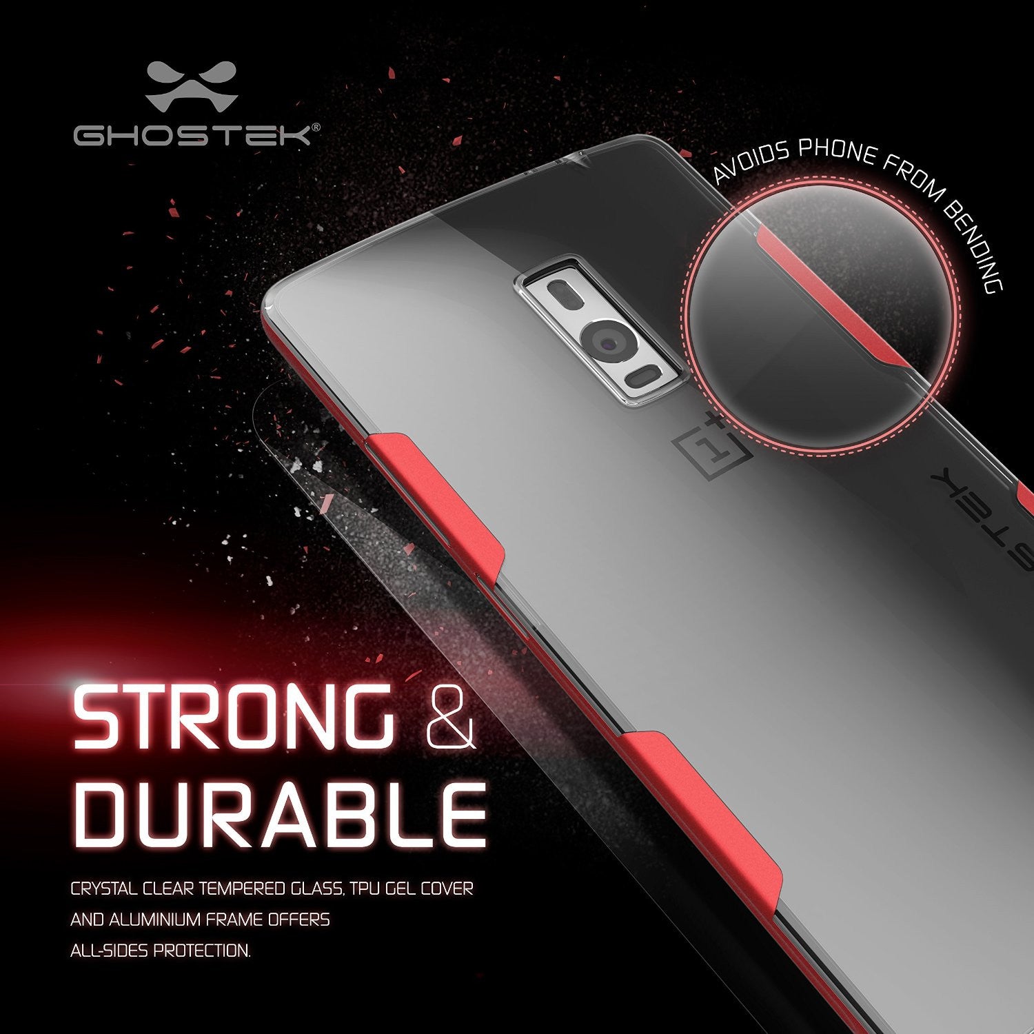 OnePlus 2 Case, Ghostek® Cloak Red Series for OnePlus 2 Slim Hybrid | Lifetime Warranty Exchange