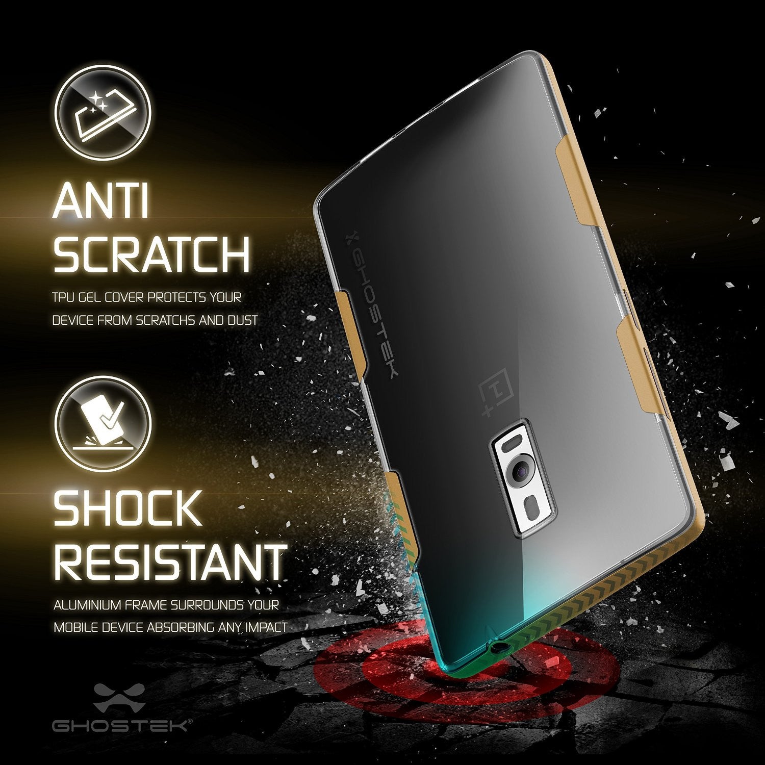 OnePlus 2 Case, Ghostek® Cloak Gold Series for OnePlus 2 Slim Hybrid | Lifetime Warranty Exchange