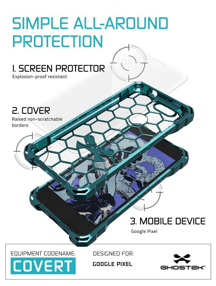 Google Pixel XL Case, Ghostek® Covert Teal, Premium Impact Protective Armor | Lifetime Warranty Exchange