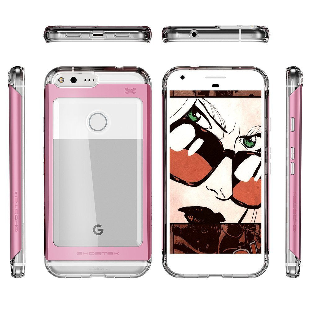 Google Pixel Case, Ghostek Pink 2.0 Pink Series w/ ExplosionProof Screen Protector | Aluminum Frame