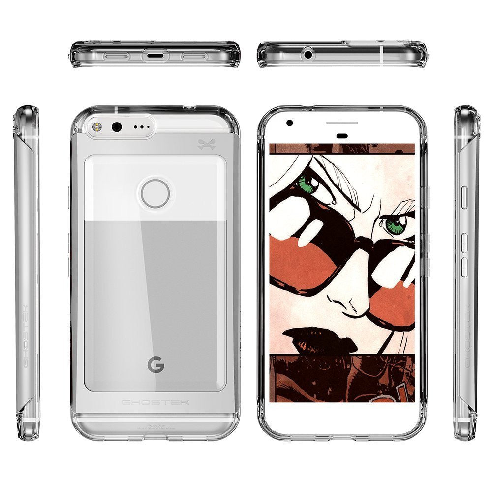 Google Pixel Case, Ghostek® 2.0 Silver Series w/ Explosion-Proof Screen Protector | Aluminum Frame