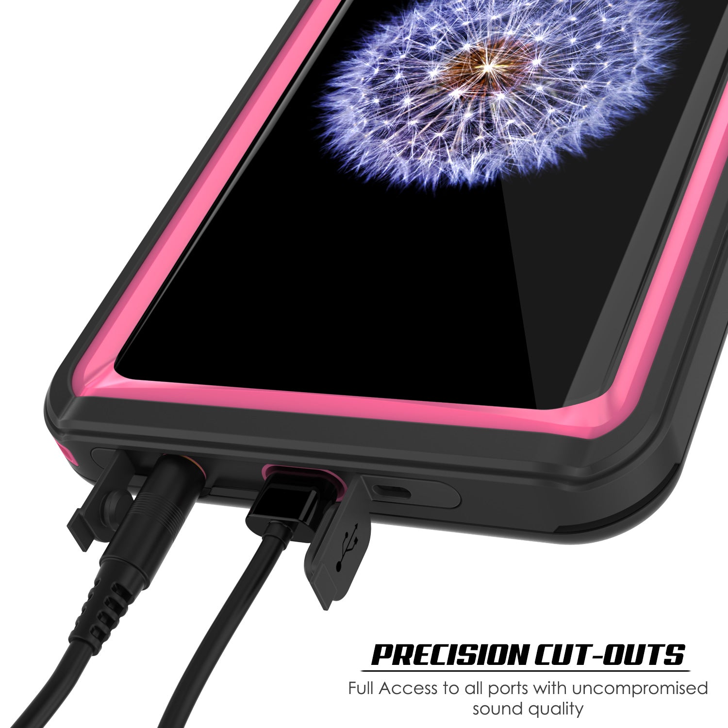 Galaxy S9 Waterproof Case, Punkcase [Extreme Series] Armor Cover [Pink]