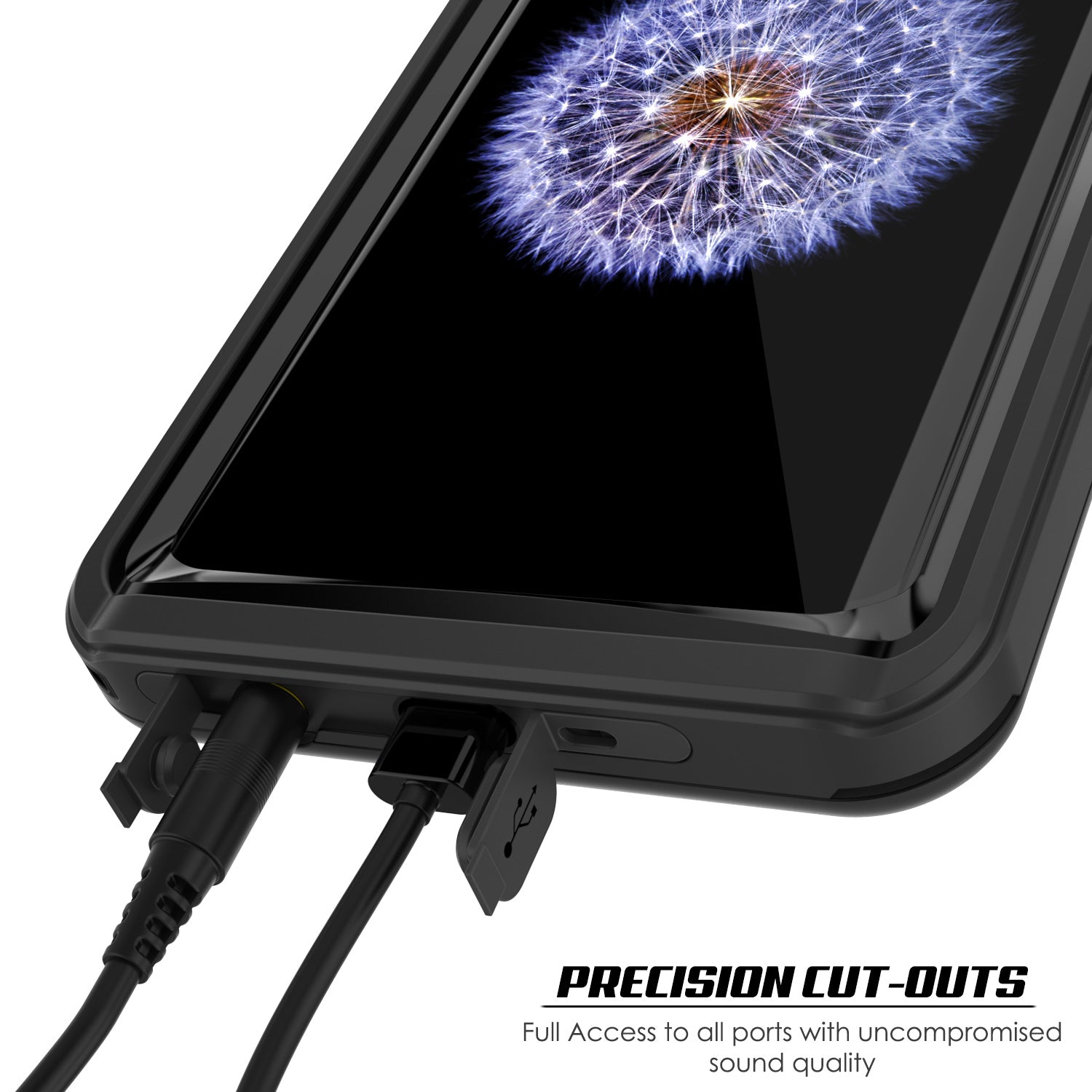 Galaxy S9 PLUS Waterproof Case, Punkcase [Extreme Series] [Slim Fit] Armor Cover [Black]