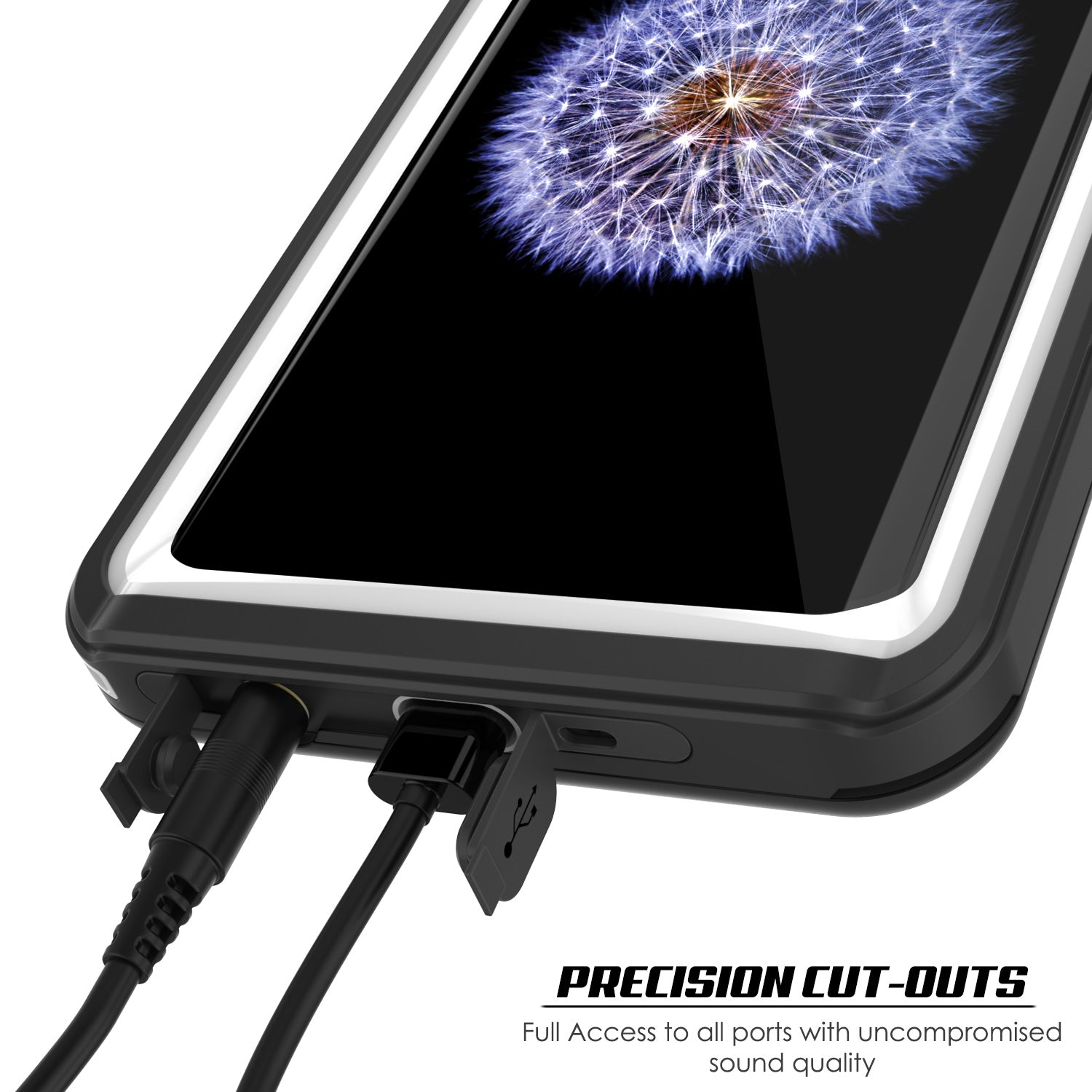 Galaxy S9 Waterproof Case, Punkcase [Extreme Series] [Slim Fit] Armor Cover [White]