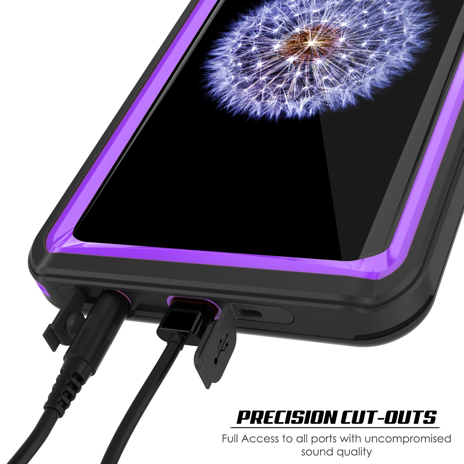 Galaxy S9 Waterproof Case, Punkcase [Extreme Series] Armor Cover [Purple]