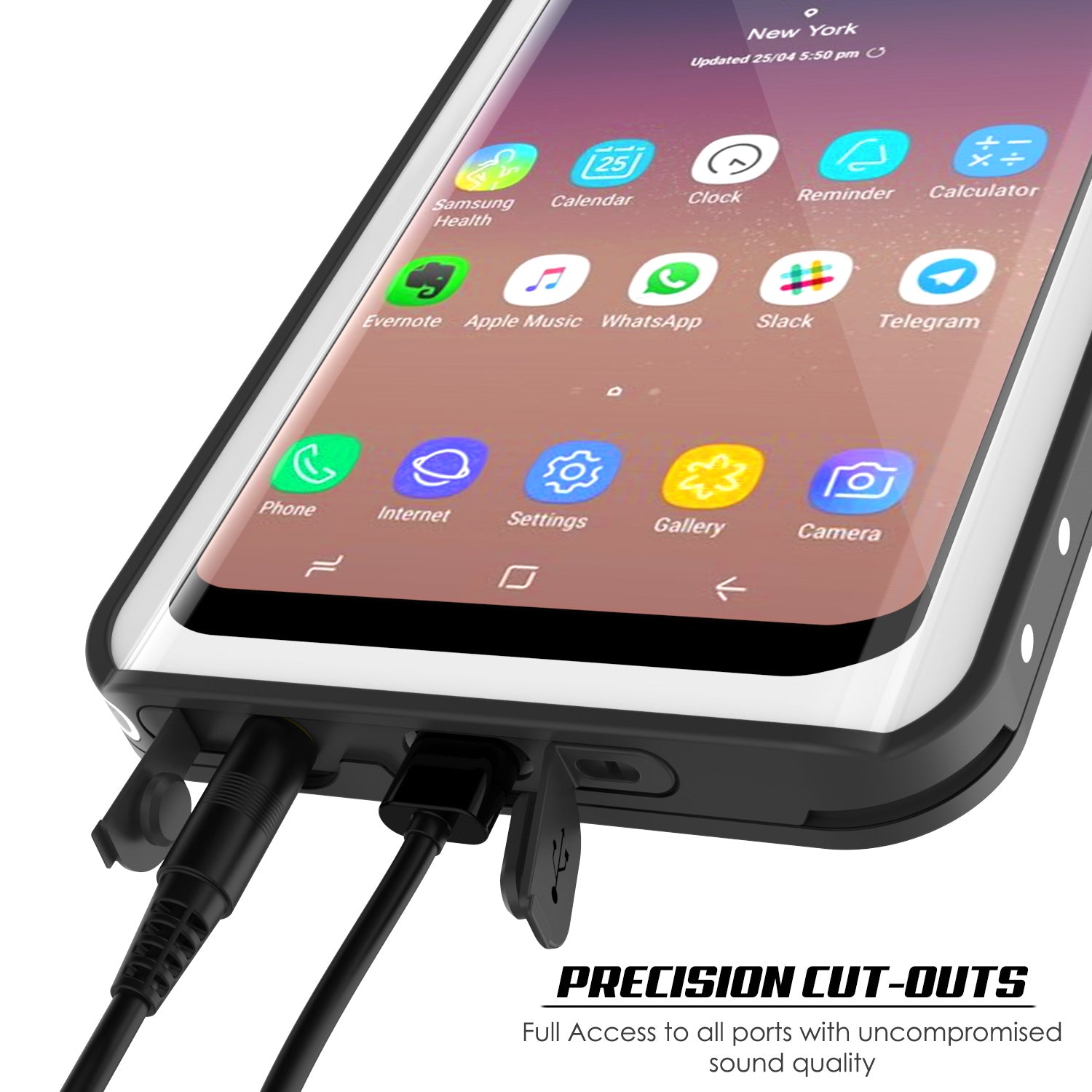 Galaxy S9 Plus Waterproof Case, Punkcase StudStar White Thin 6.6ft Underwater IP68 Shock/Snow Proof