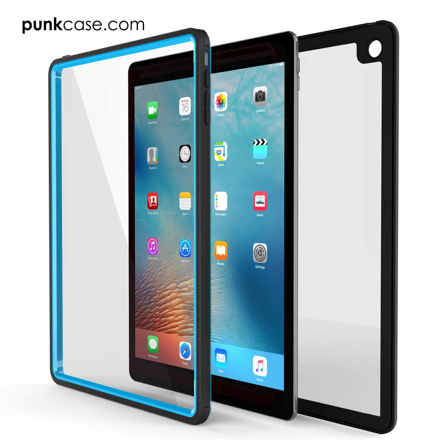 Punkcase iPad Pro 9.7 Case [CRYSTAL Series], Waterproof, Ultra-Thin Cover [Shockproof] [Dustproof] with Built-in Screen Protector [Light Blue]