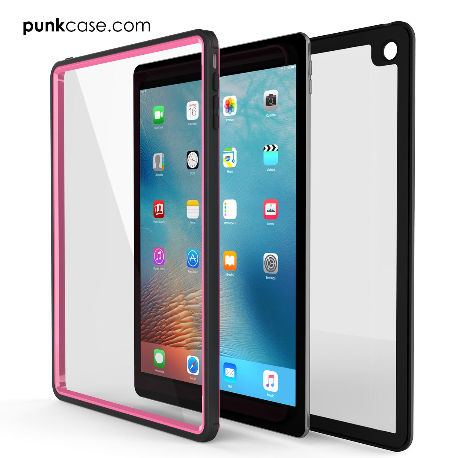 Punkcase iPad Pro 9.7 Case [CRYSTAL Series], Waterproof, Ultra-Thin Cover [Shockproof] [Dustproof] with Built-in Screen Protector [Pink]