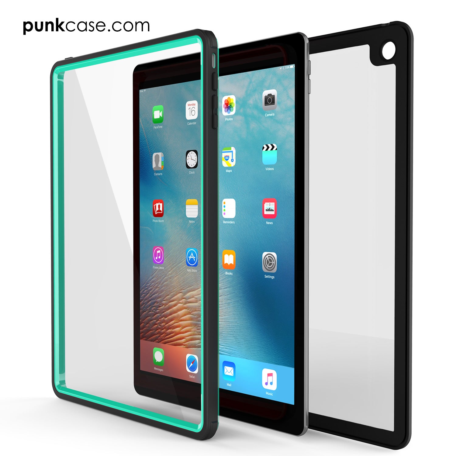 Punkcase iPad Pro 9.7 Case [CRYSTAL Series], Waterproof, Ultra-Thin Cover [Shockproof] [Dustproof] with Built-in Screen Protector [Teal]