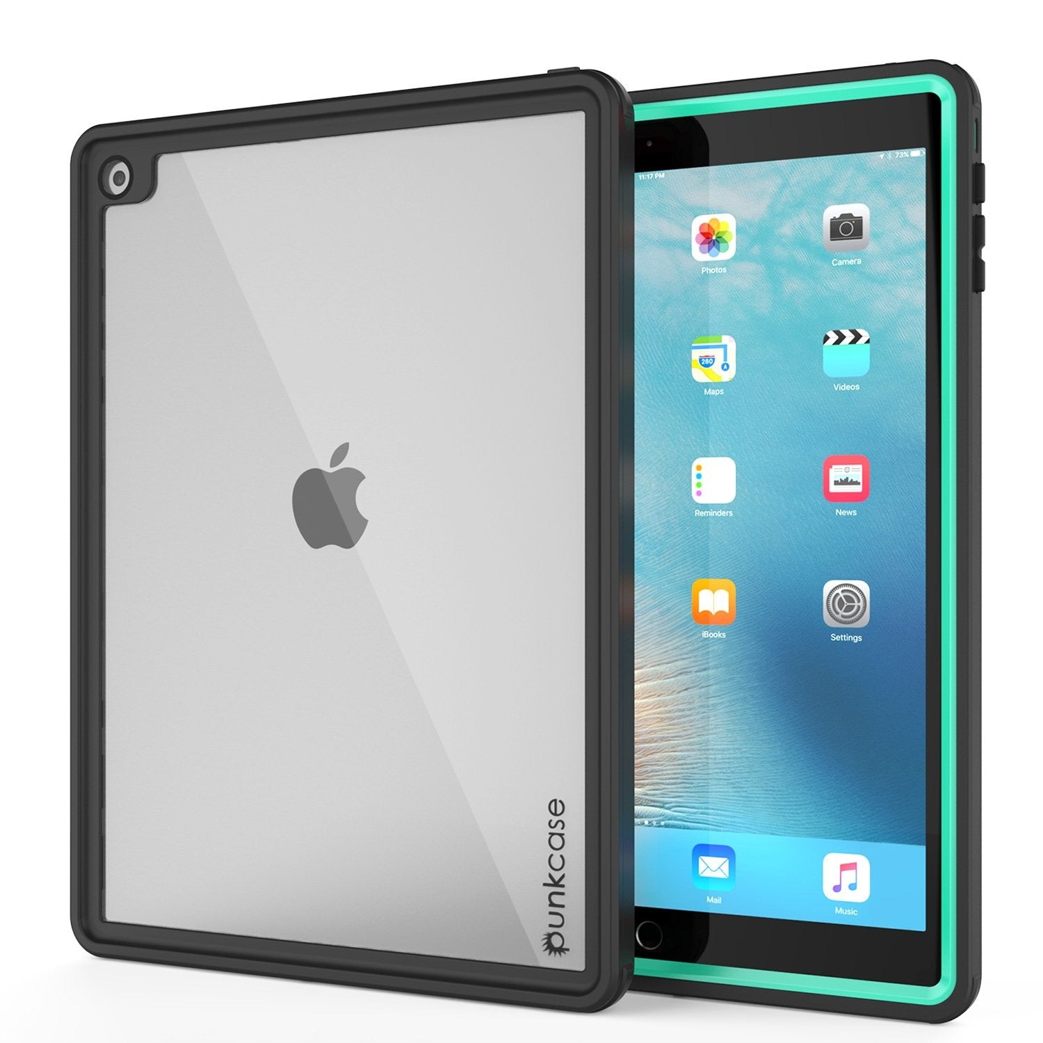 Punkcase iPad Pro 9.7 Case [CRYSTAL Series], Waterproof, Ultra-Thin Cover [Shockproof] [Dustproof] with Built-in Screen Protector [Teal]
