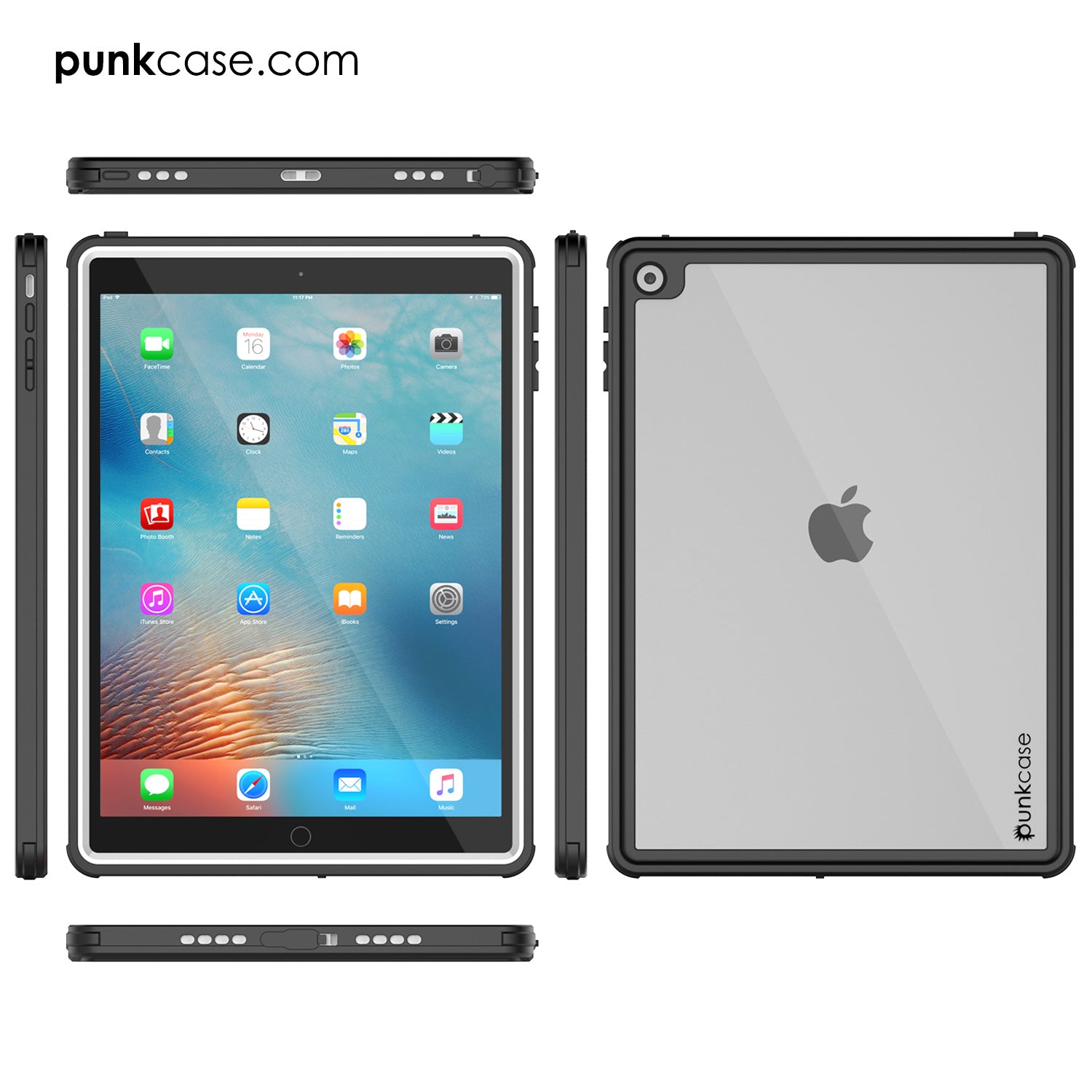 Punkcase iPad Pro 9.7 Case [CRYSTAL Series], Waterproof, Ultra-Thin Cover [Shockproof] [Dustproof] with Built-in Screen Protector [White]