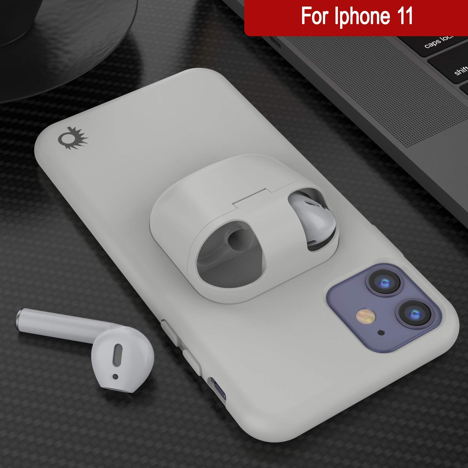 Punkcase iPhone 11 Airpods Case Holder (CenterPods Series) | Slim