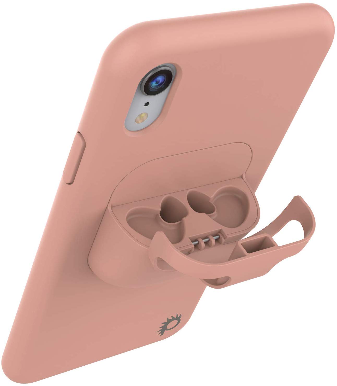 Punkcase iPhone XR Airpods Case Holder (CenterPods Series) | Slim & Durable 2 in 1 Cover Designed for iPhone XR (6.1") | Protects Your Phone & Stores Your AirPods Gen. 1 & 2 [Pink]