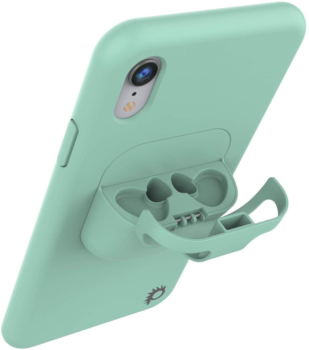 Punkcase iPhone XR Airpods Case Holder (CenterPods Series) | Slim & Durable 2 in 1 Cover Designed for iPhone XR (6.1") | Protects Your Phone & Stores Your AirPods Gen. 1 & 2 [Teal]