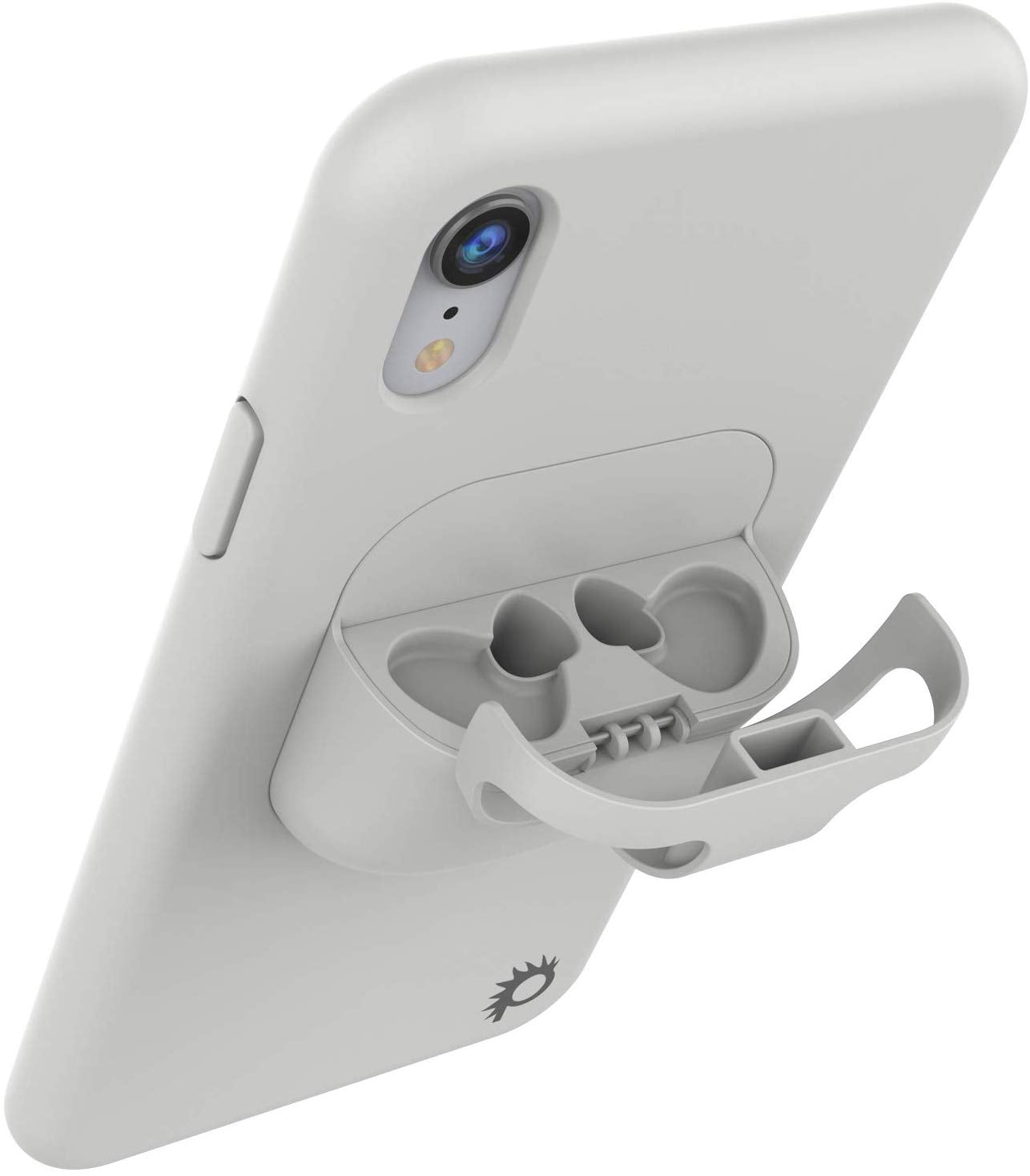 Punkcase iPhone XR Airpods Case Holder (CenterPods Series) | Slim & Durable 2 in 1 Cover Designed for iPhone XR (6.1") | Protects Your Phone & Stores Your AirPods Gen. 1 & 2 [White]