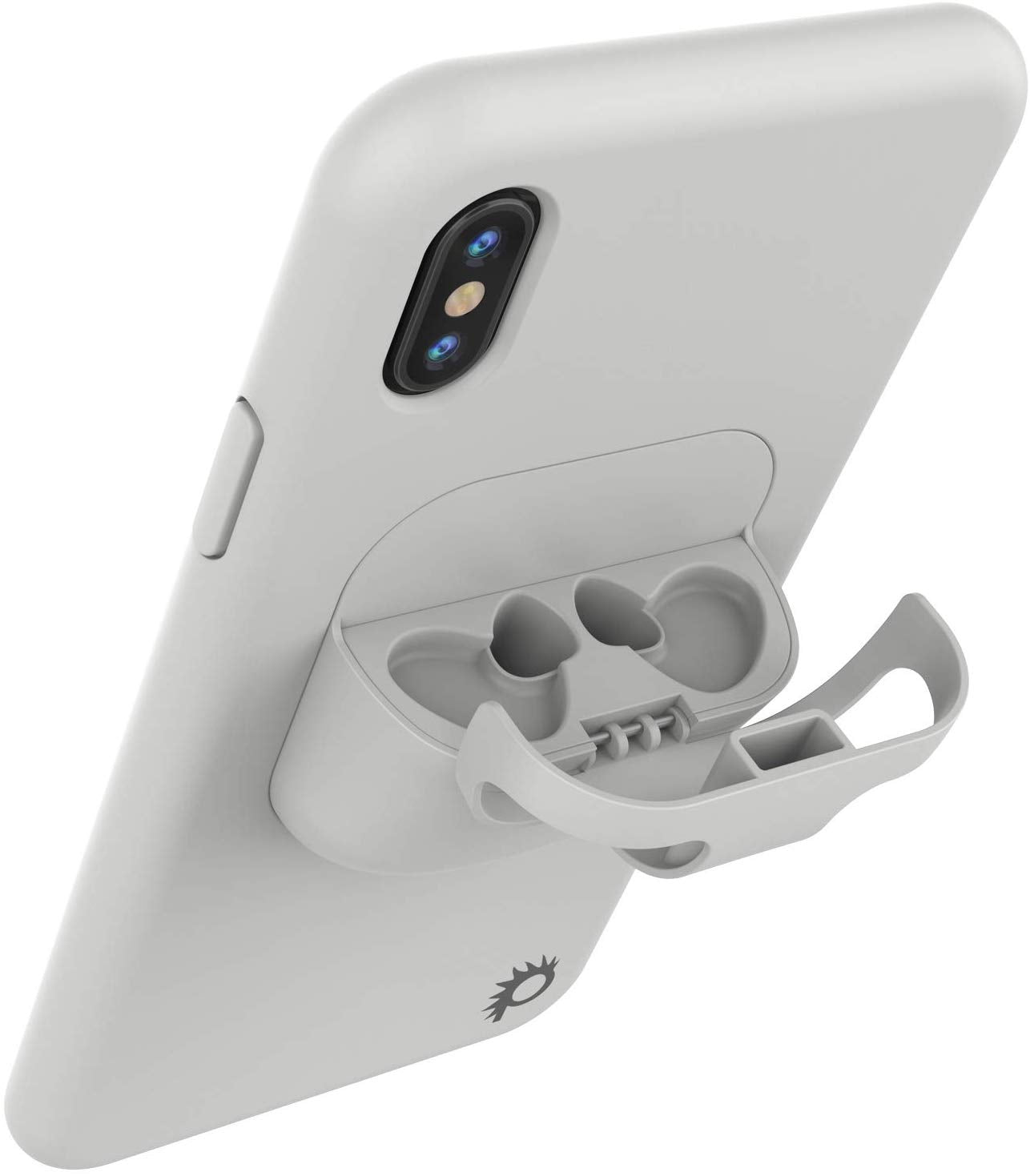 Punkcase iPhone XS Airpods Case Holder (CenterPods Series) | Slim & Durable 2 in 1 Cover Designed for iPhone XS (6.1") | Protects Your Phone & Stores Your AirPods Gen. 1 & 2 [White]
