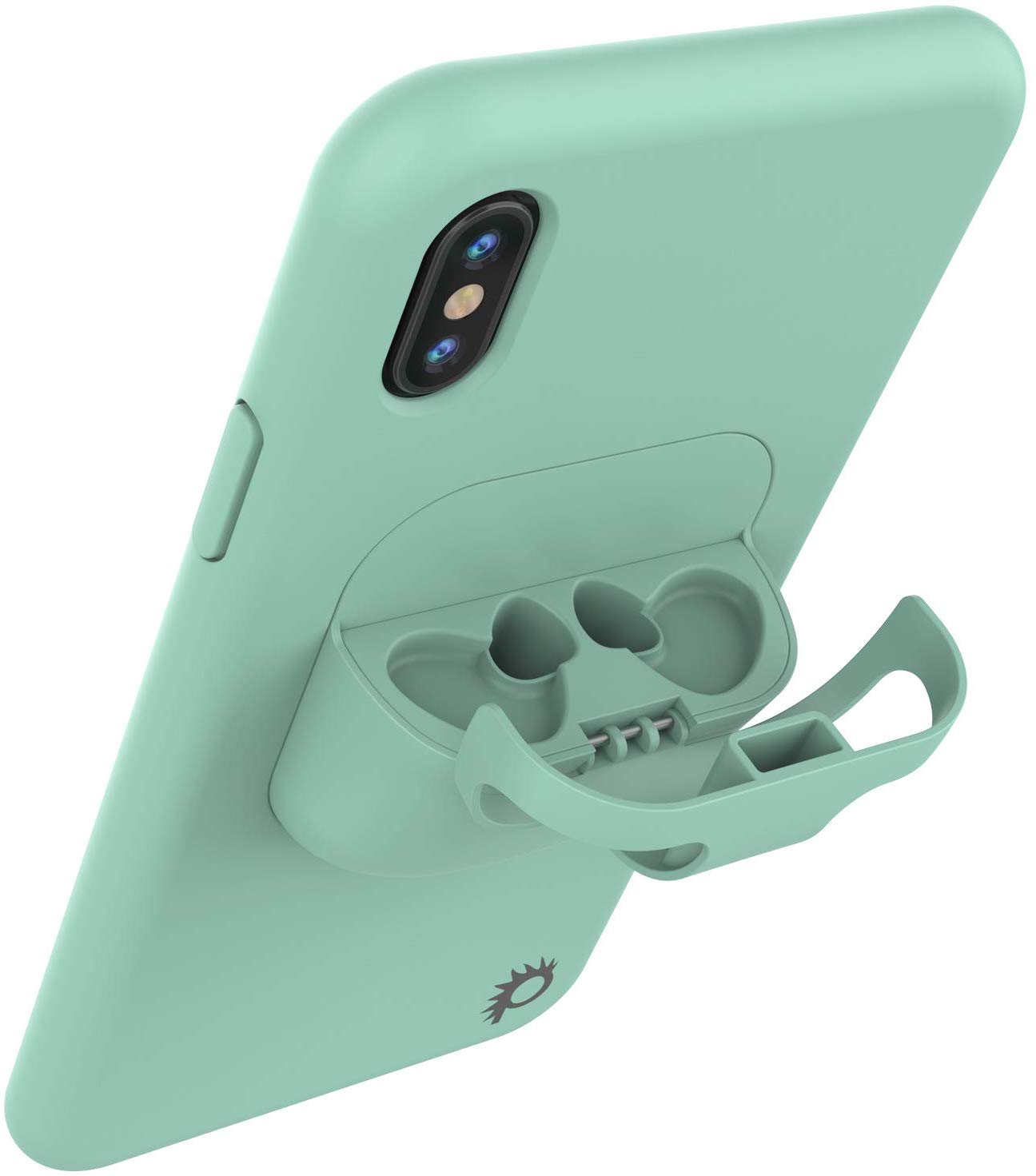 Punkcase iPhone XS Max Airpods Case Holder (CenterPods Series) | Slim & Durable 2 in 1 Cover Designed for iPhone XS Max (6.1") | Protects Your Phone & Stores Your AirPods Gen. 1 & 2 [Teal]
