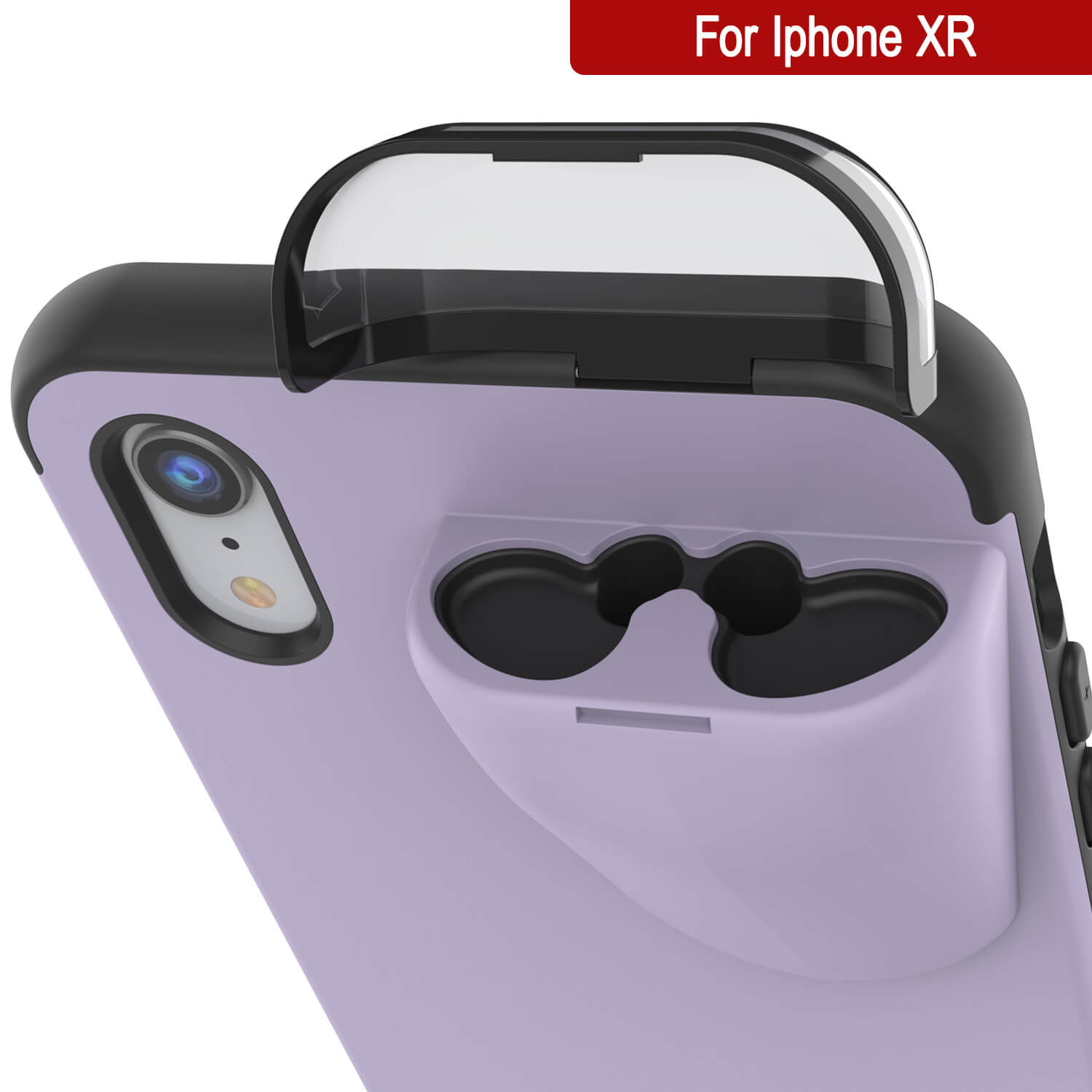Punkcase iPhone XR Airpods Case Holder (TopPods Series) | Slim & Durable 2 in 1 Cover Designed for iPhone XR (6.1") | Protects Your Phone & Stores Your AirPods Gen. 1 & 2 [Purple]