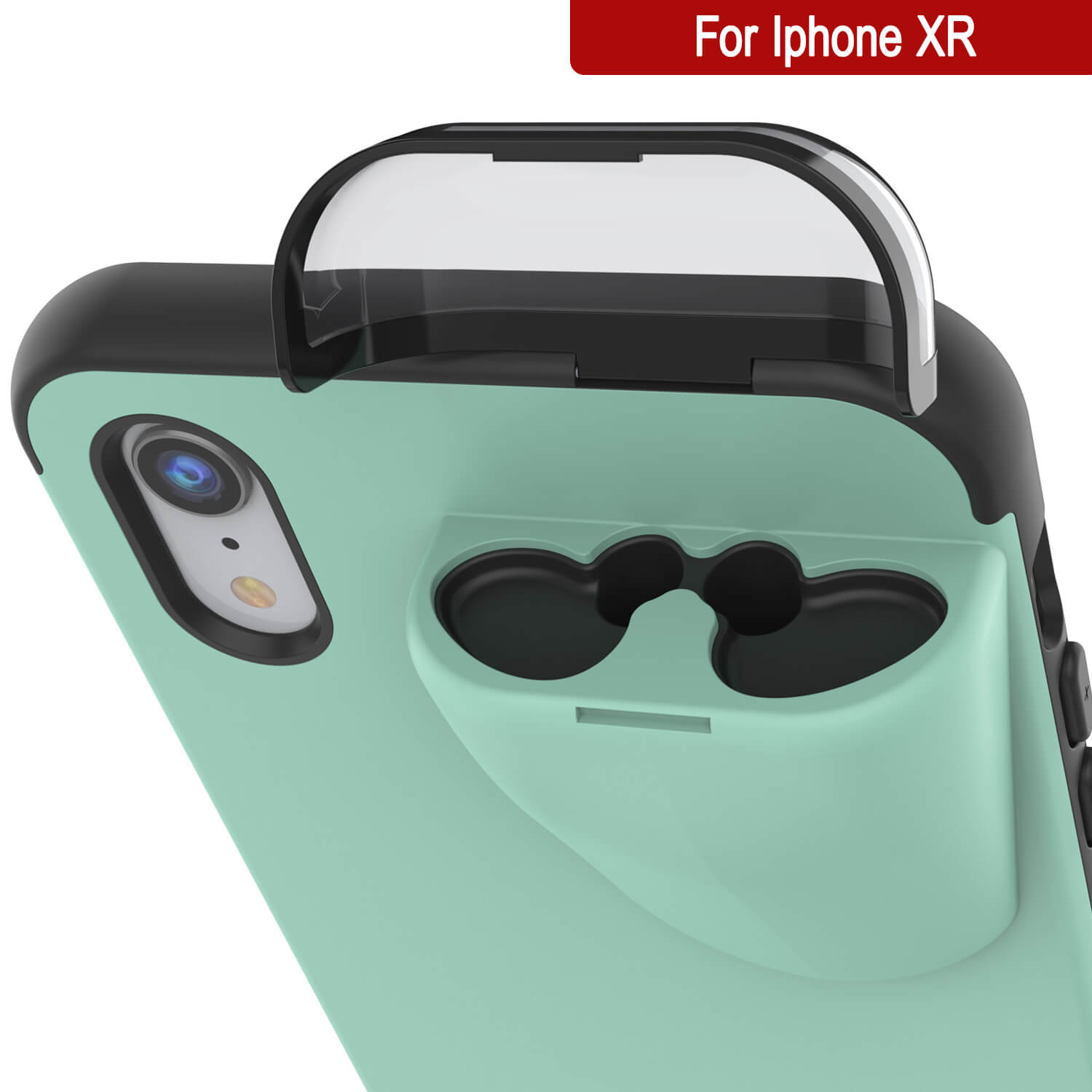 Punkcase iPhone XR Airpods Case Holder (TopPods Series) | Slim & Durable 2 in 1 Cover Designed for iPhone XR (6.1") | Protects Your Phone & Stores Your AirPods Gen. 1 & 2 [Teal]