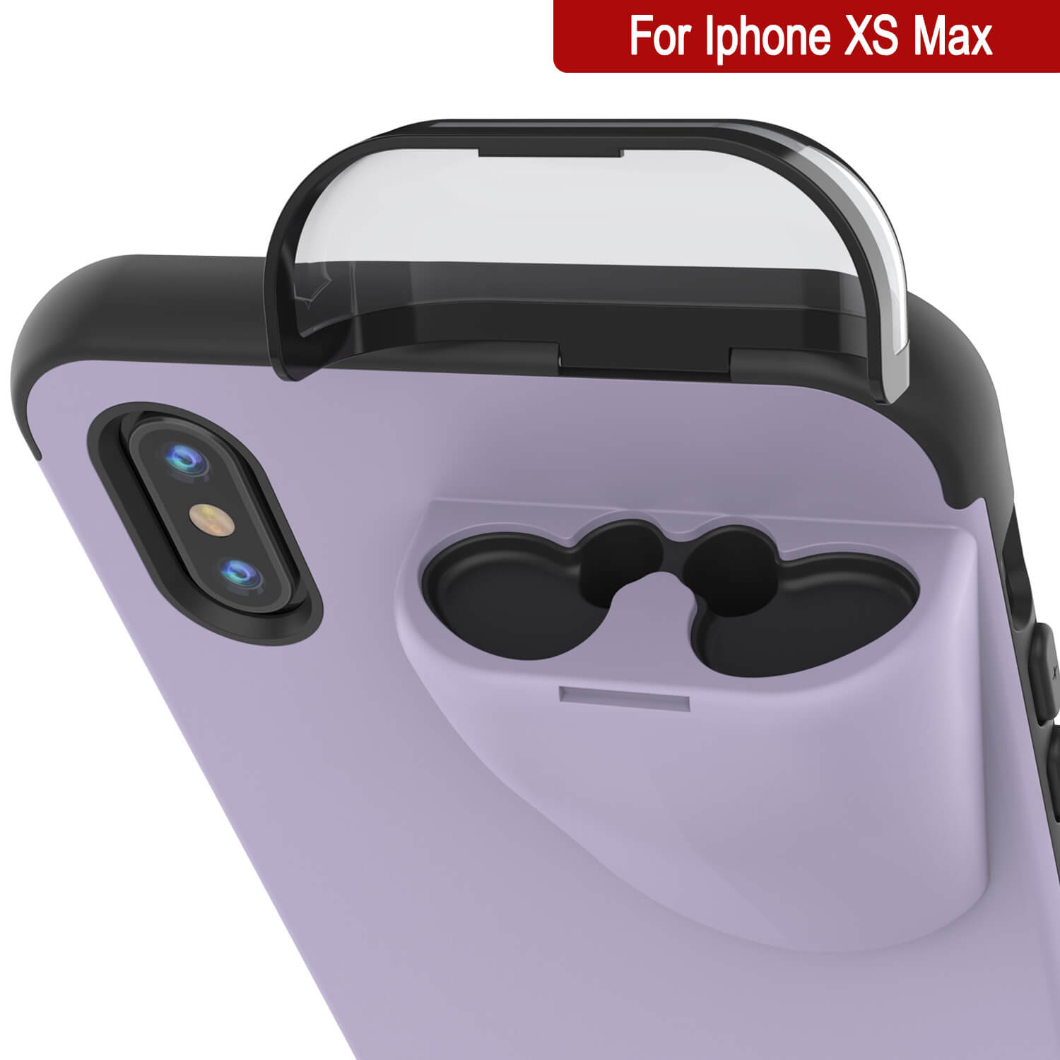 Punkcase iPhone XS Max Airpods Case Holder (TopPods Series) | Slim & Durable 2 in 1 Cover Designed for iPhone XS Max (6.1") | Protects Your Phone & Stores Your AirPods Gen. 1 & 2 [Purple]