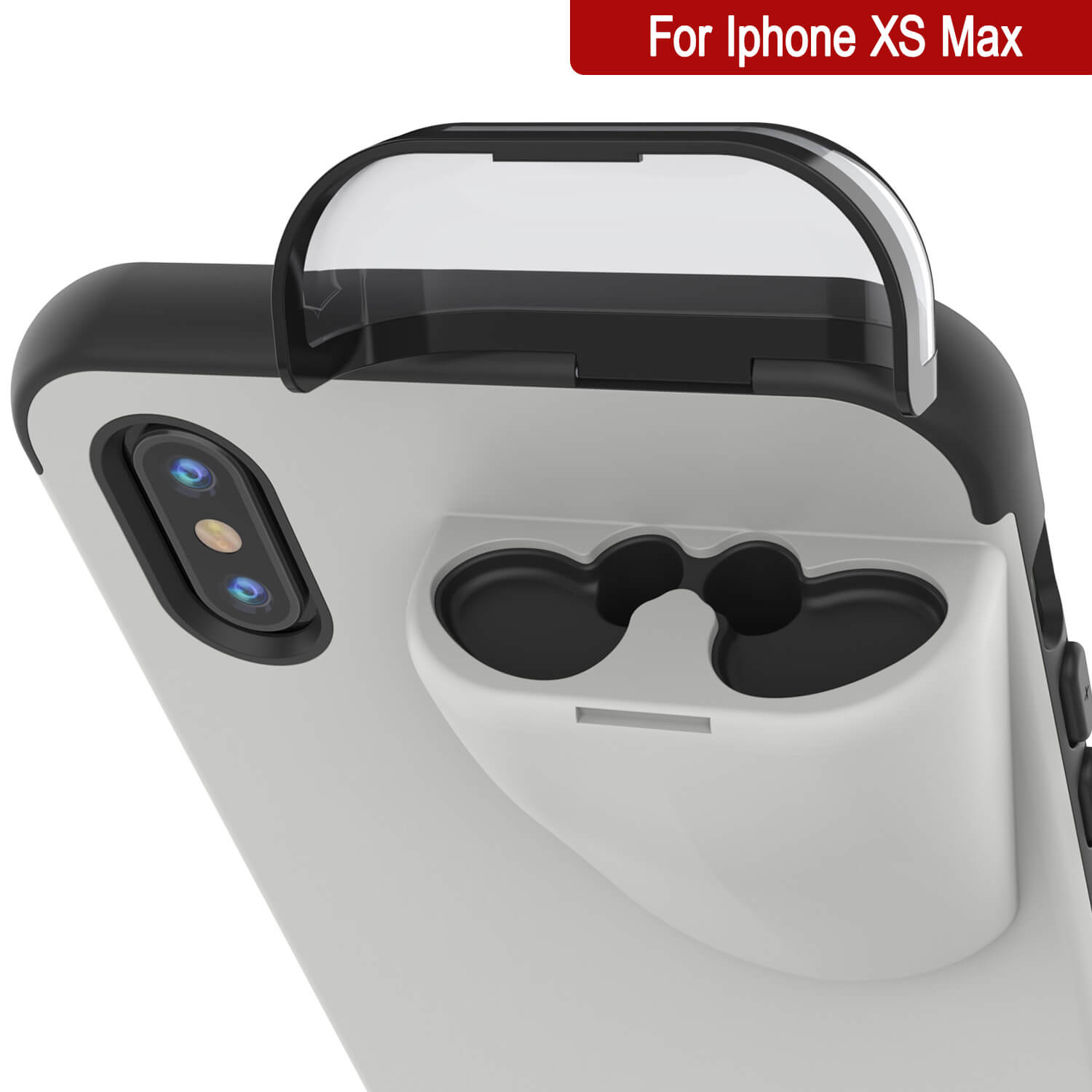 Punkcase iPhone XS Max Airpods Case Holder (TopPods Series) | Slim & Durable 2 in 1 Cover Designed for iPhone XS Max (6.1") | Protects Your Phone & Stores Your AirPods Gen. 1 & 2 [White]
