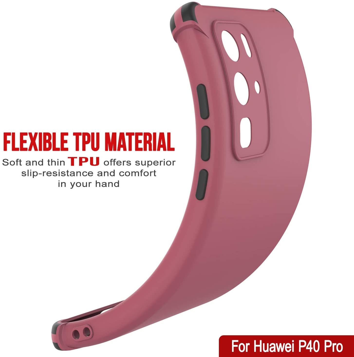 Punkcase Protective & Lightweight TPU Case [Sunshine Series] for Huawei P40 Pro [Rose]