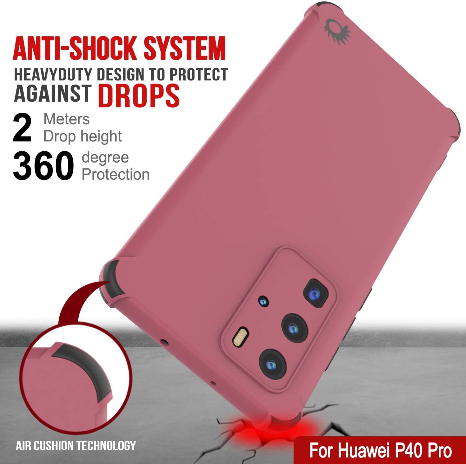 Punkcase Protective & Lightweight TPU Case [Sunshine Series] for Huawei P40 Pro [Rose]