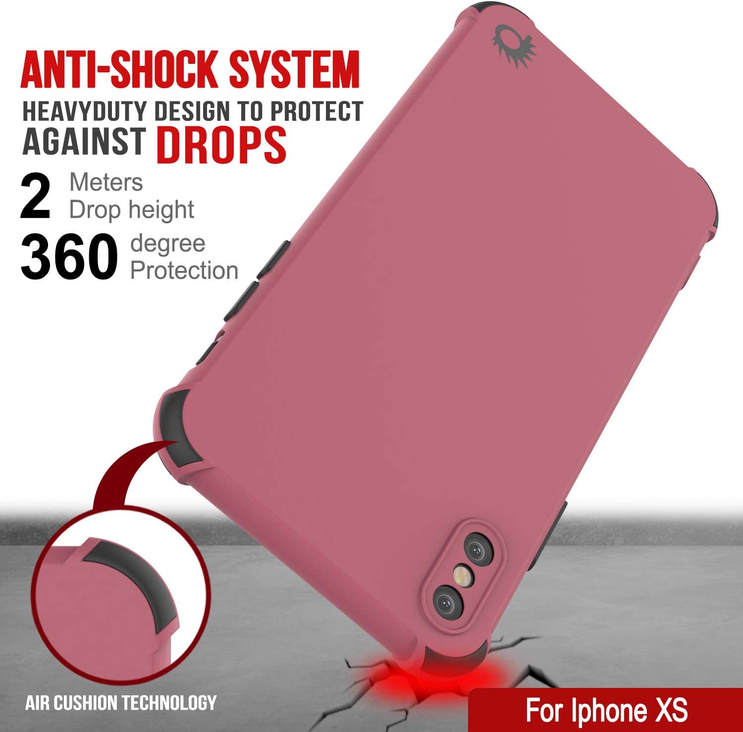 Punkcase Protective & Lightweight TPU Case [Sunshine Series] for iPhone XS [Rose]