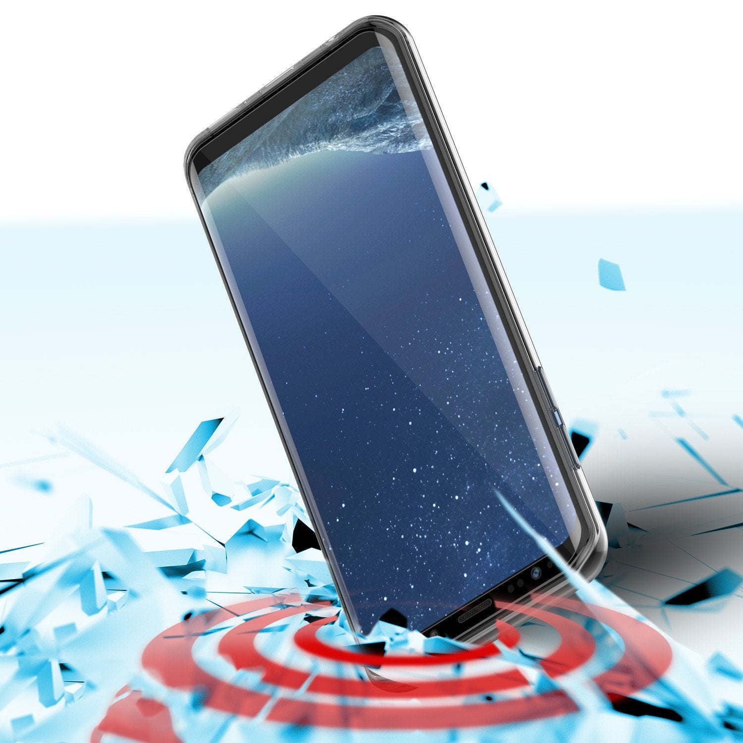 S8 Case Punkcase® LUCID 2.0 Crystal Black Series w/ PUNK SHIELD Screen Protector | Ultra Fit