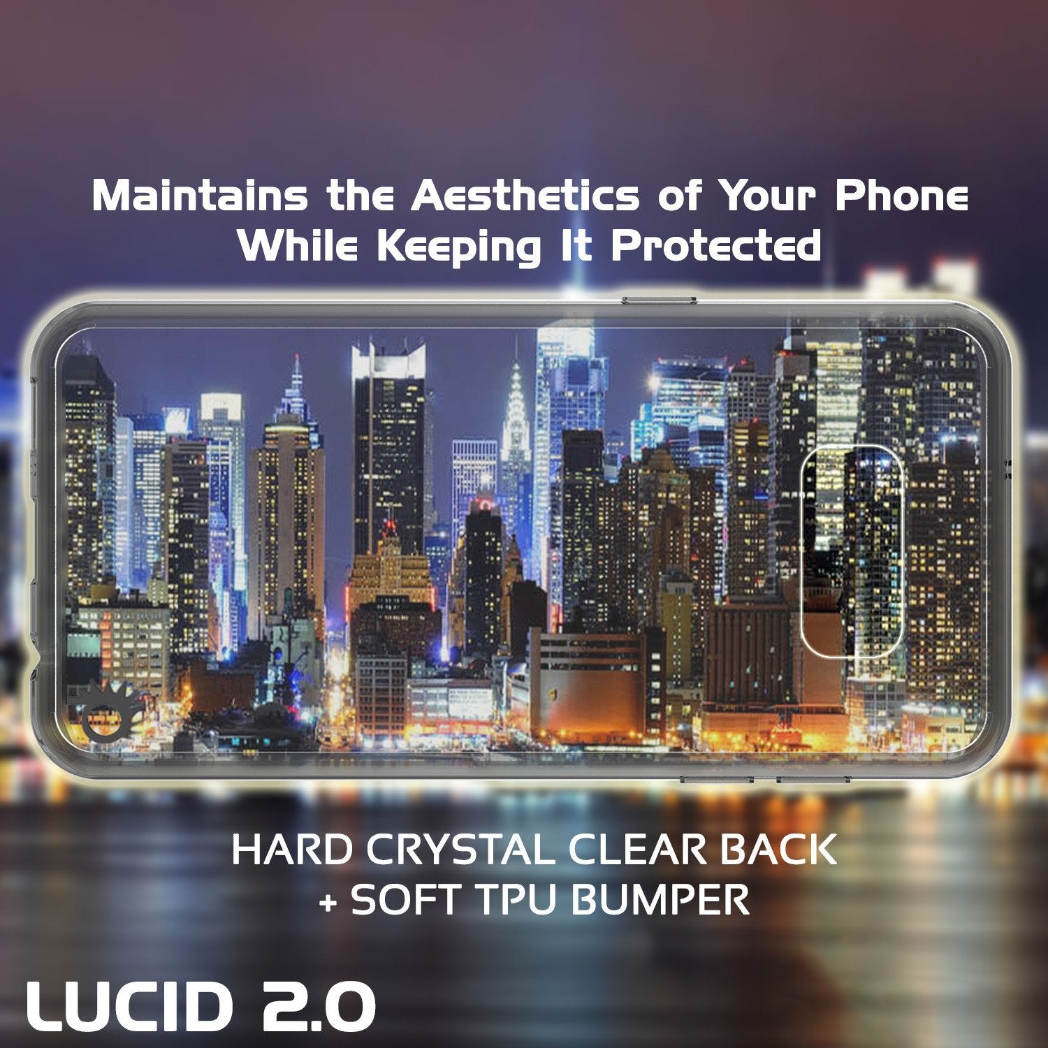 S8 Case Punkcase® LUCID 2.0 Crystal Black Series w/ PUNK SHIELD Screen Protector | Ultra Fit