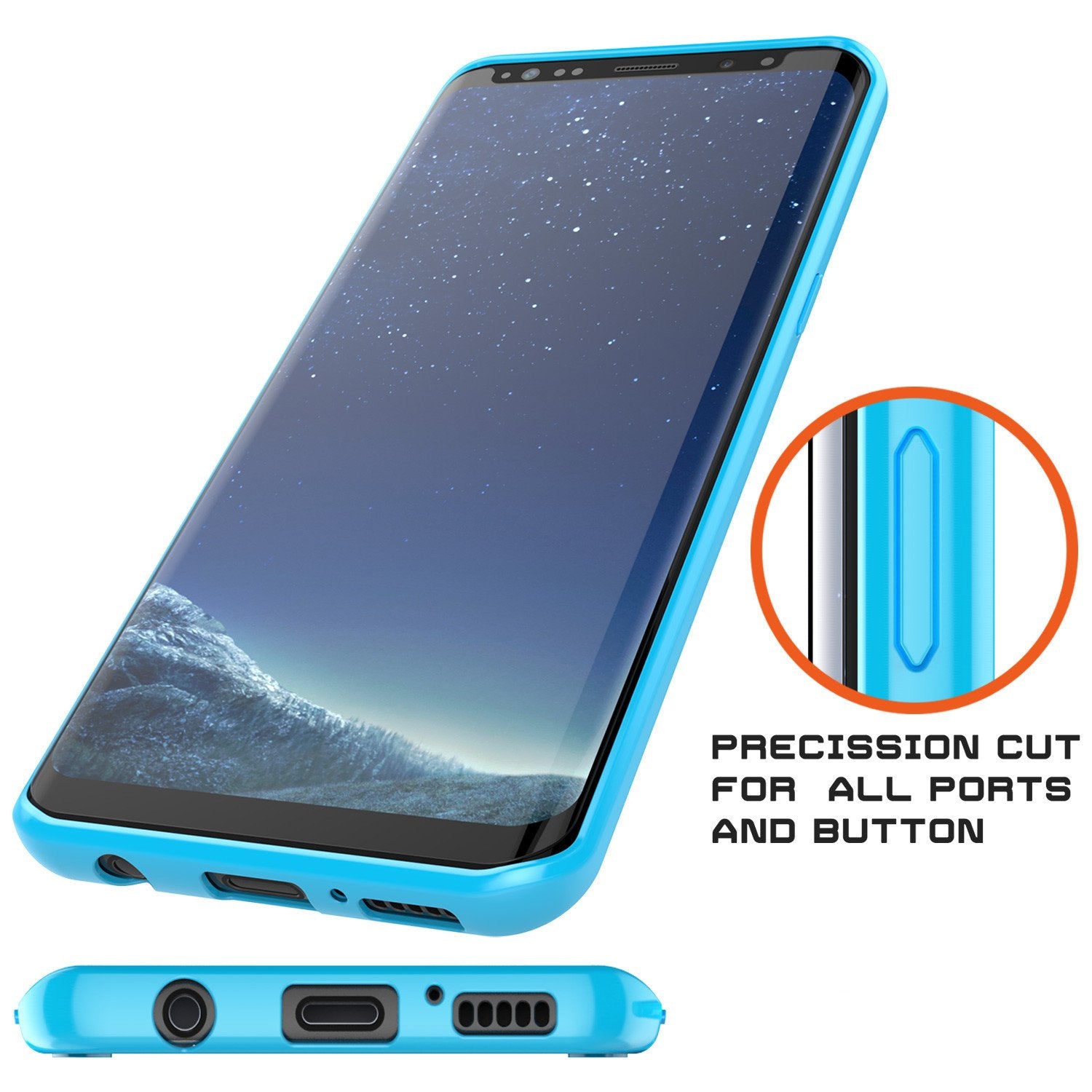 S8 Plus Case Punkcase® LUCID 2.0 Light Blue Series w/ PUNK SHIELD Screen Protector | Ultra Fit