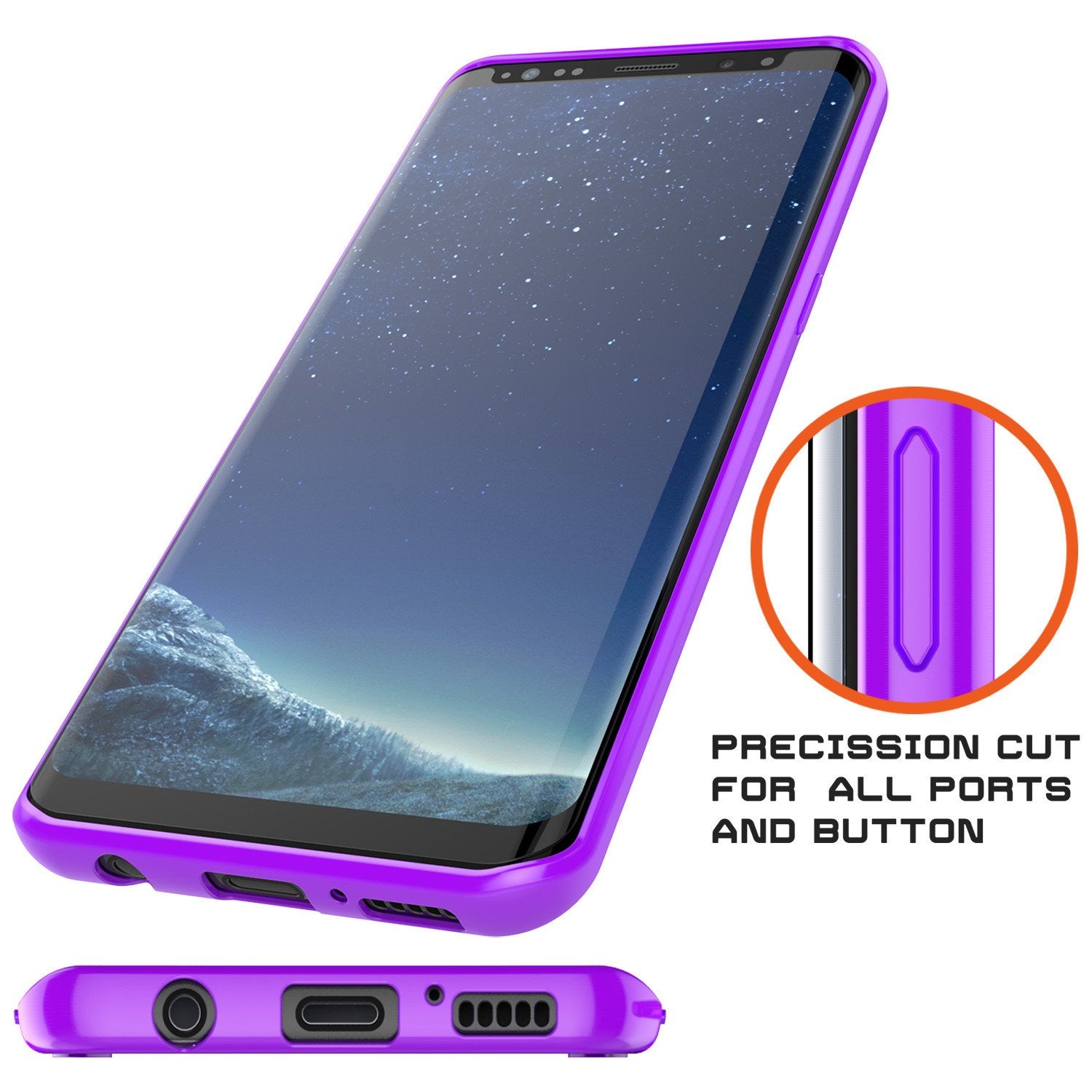 S8 Case Punkcase® LUCID 2.0 Purple Series w/ PUNK SHIELD Screen Protector | Ultra Fit