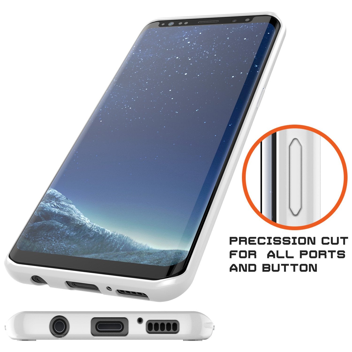 S8 Case Punkcase® LUCID 2.0 White Series w/ PUNK SHIELD Screen Protector | Ultra Fit