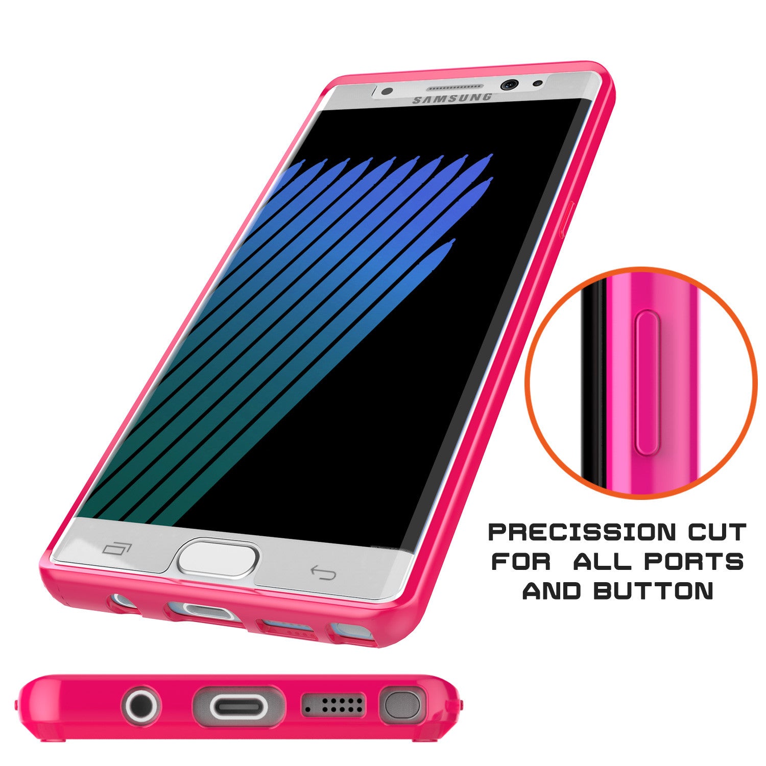 Note 7 Case Punkcase® LUCID 2.0 Pink Series w/ PUNK SHIELD Screen Protector | Ultra Fit