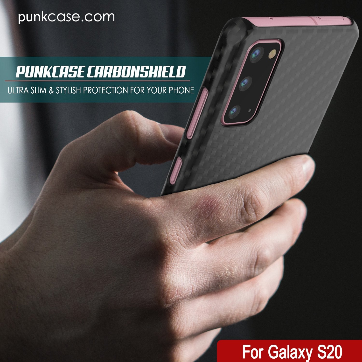 Galaxy S21 Case, Punkcase CarbonShield, Heavy Duty & Ultra Thin 2 Piece Dual Layer PU Leather Black Cover (Carbon Fiber Style)
