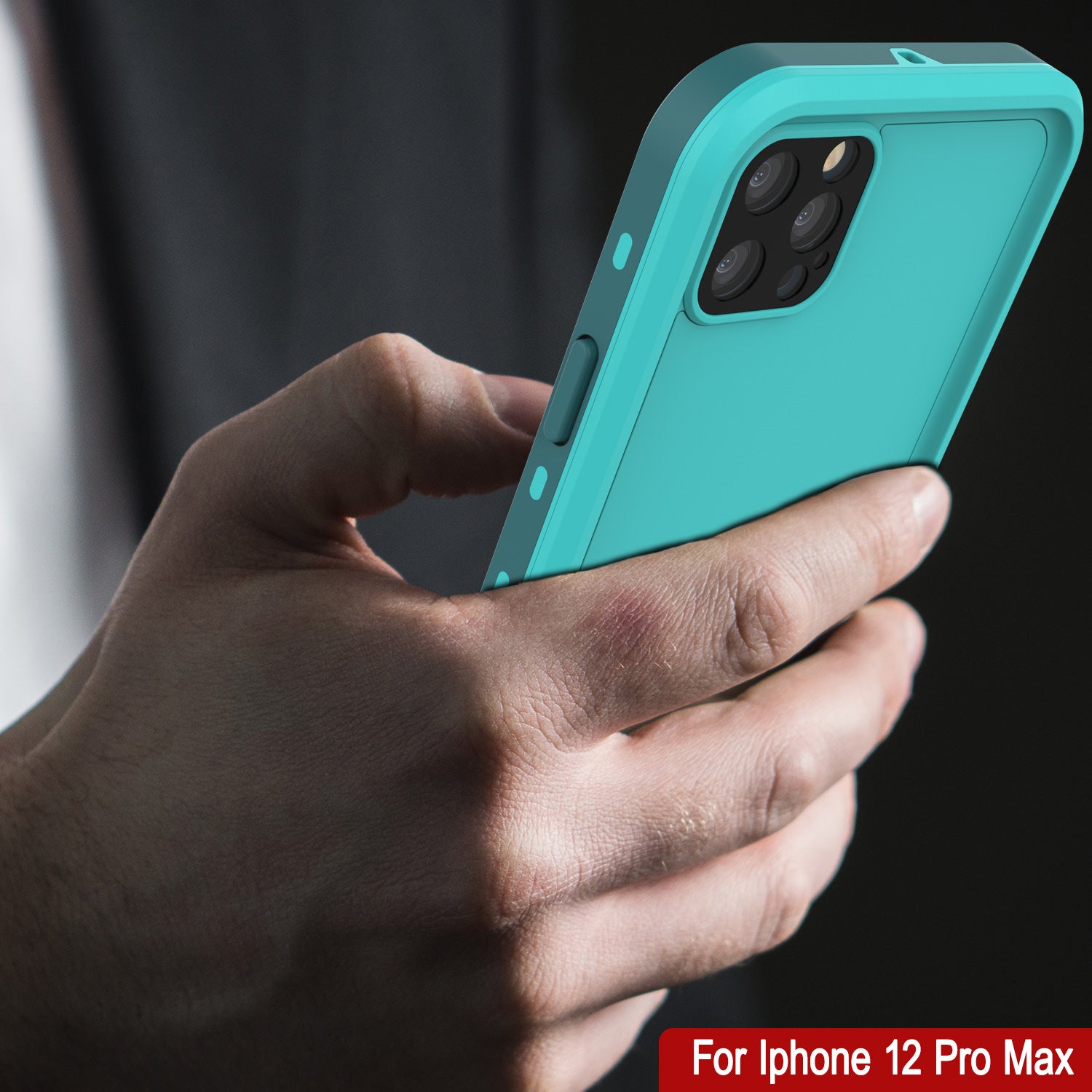 iPhone 12 Pro Max Waterproof Case, Punkcase [KickStud Series] Armor Cover [Teal]