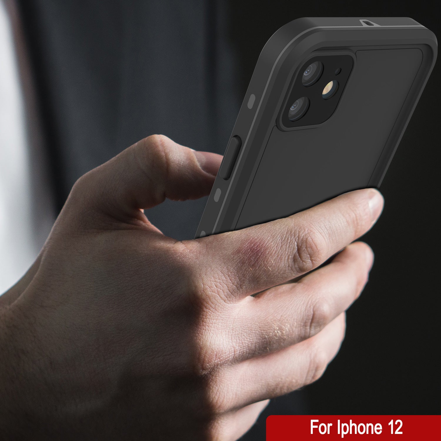 iPhone 12 Waterproof Case, Punkcase [KickStud Series] Armor Cover [Black]