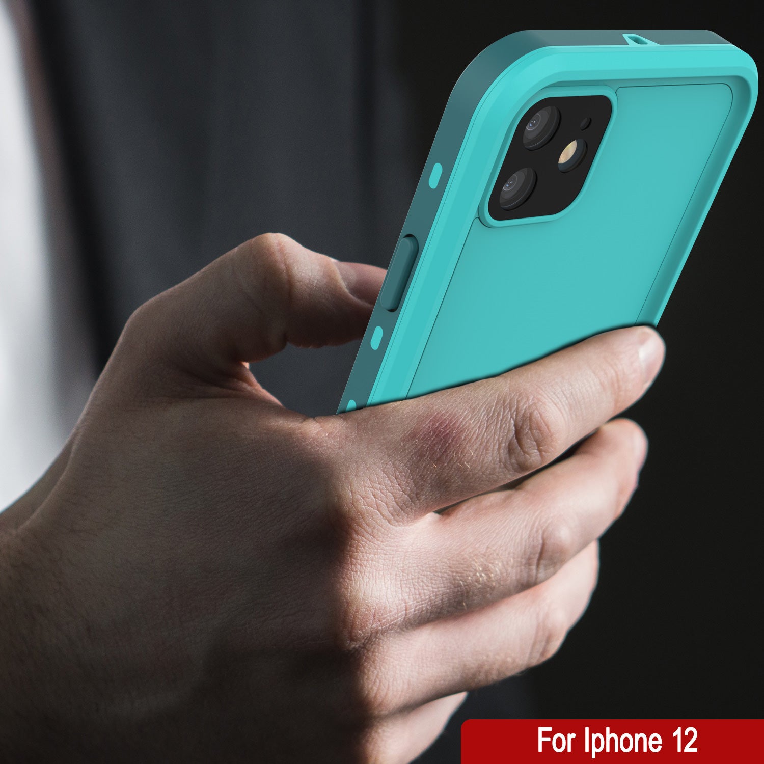 iPhone 12 Waterproof Case, Punkcase [KickStud Series] Armor Cover [Teal]