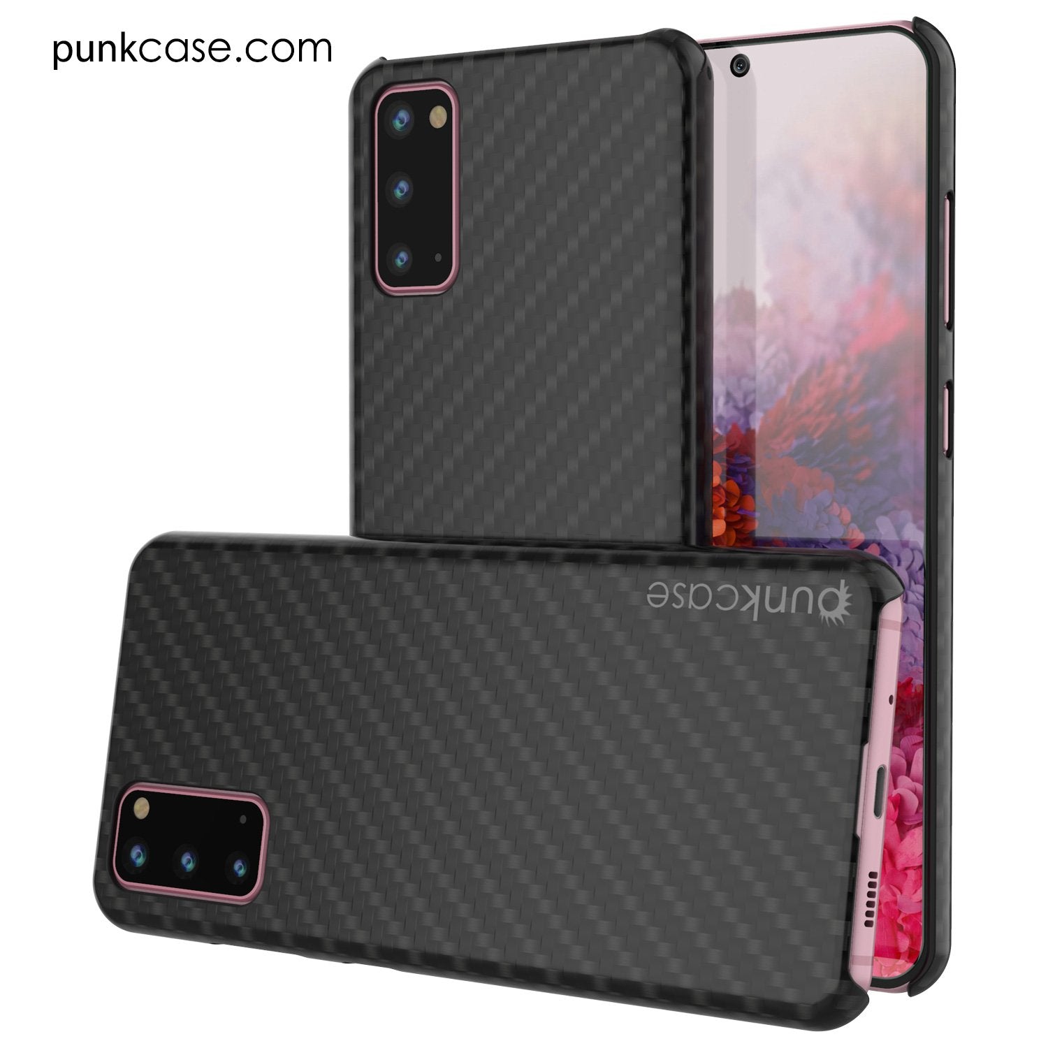 Galaxy S21 Case, Punkcase CarbonShield, Heavy Duty & Ultra Thin 2 Piece Dual Layer PU Leather Black Cover (Carbon Fiber Style)