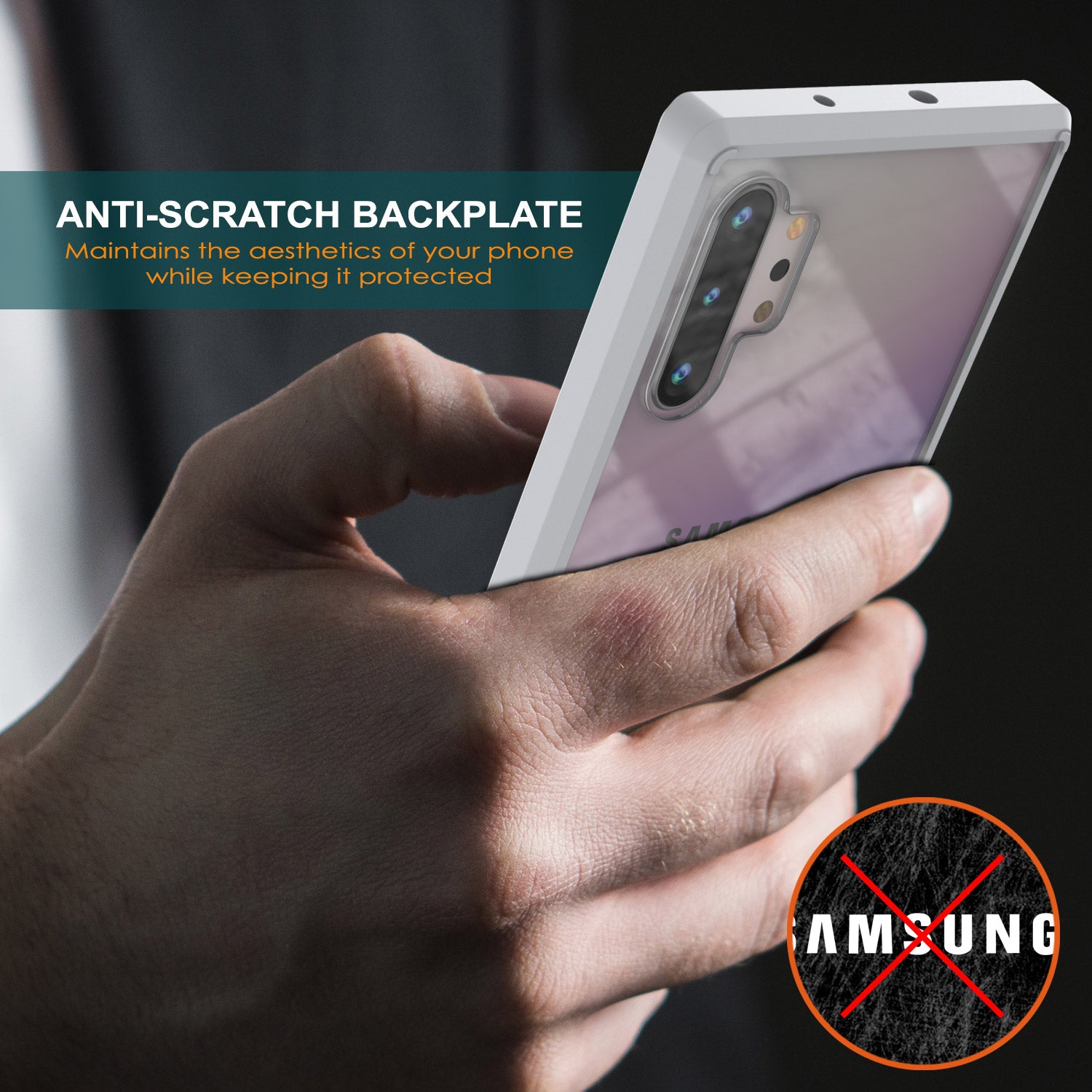 Galaxy Note 10+ Plus Punkcase Lucid-2.0 Series Slim Fit Armor White Case Cover