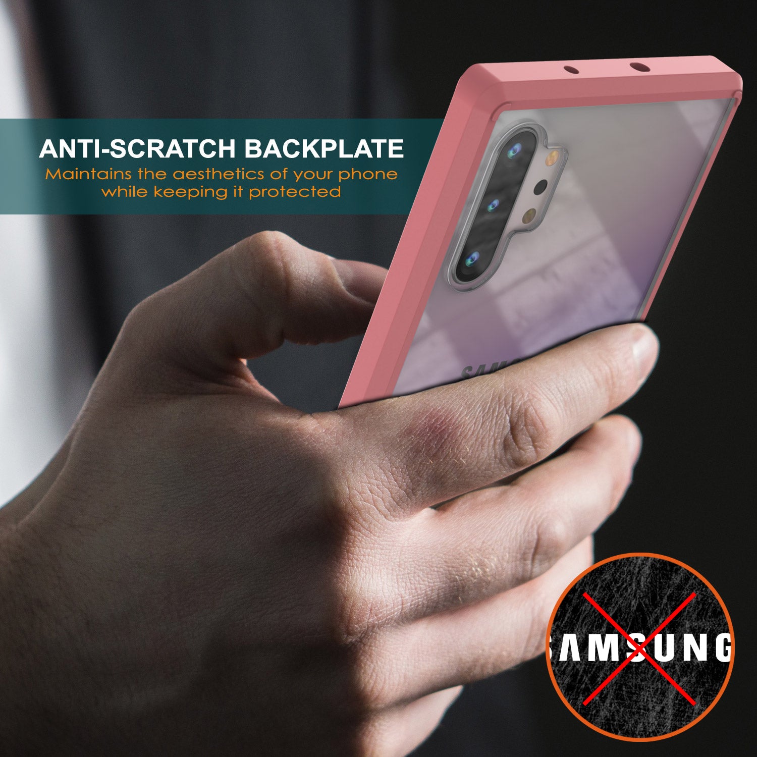 Galaxy Note 10+ Plus Punkcase Lucid-2.0 Series Slim Fit Armor Pink Case Cover