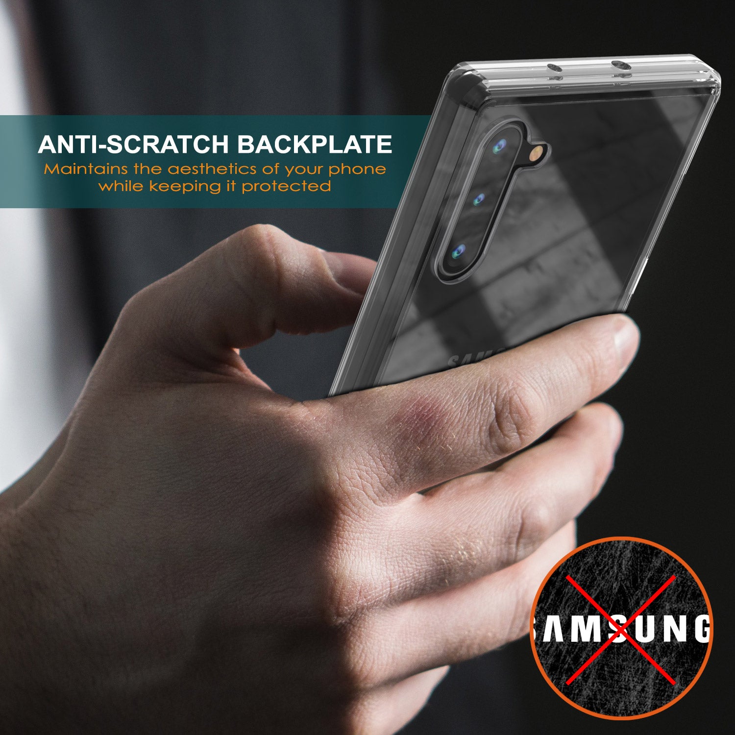 Galaxy Note 10 Punkcase Lucid-2.0 Series Slim Fit Armor Crystal Black Case Cover