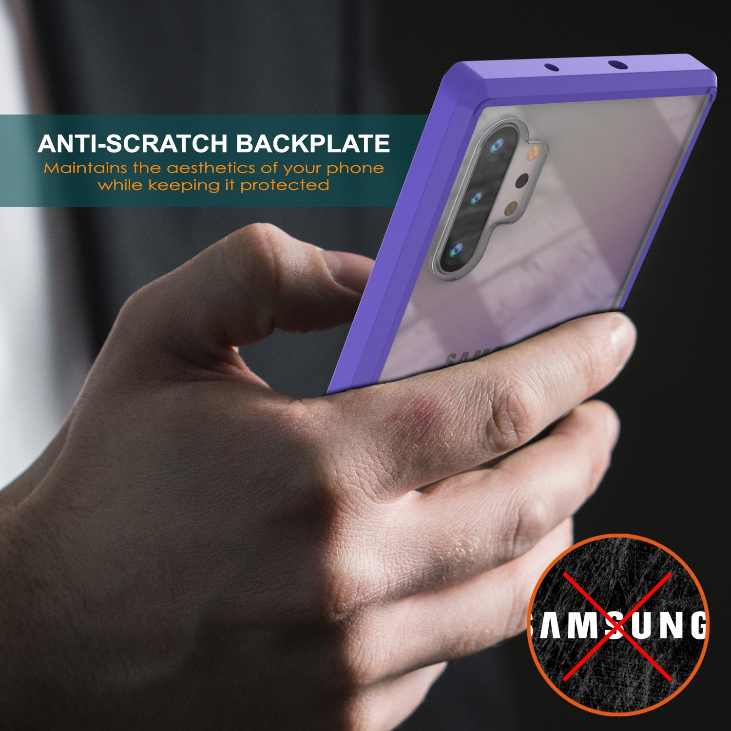 Galaxy Note 10+ Plus Punkcase Lucid-2.0 Series Slim Fit Armor Purple Case Cover