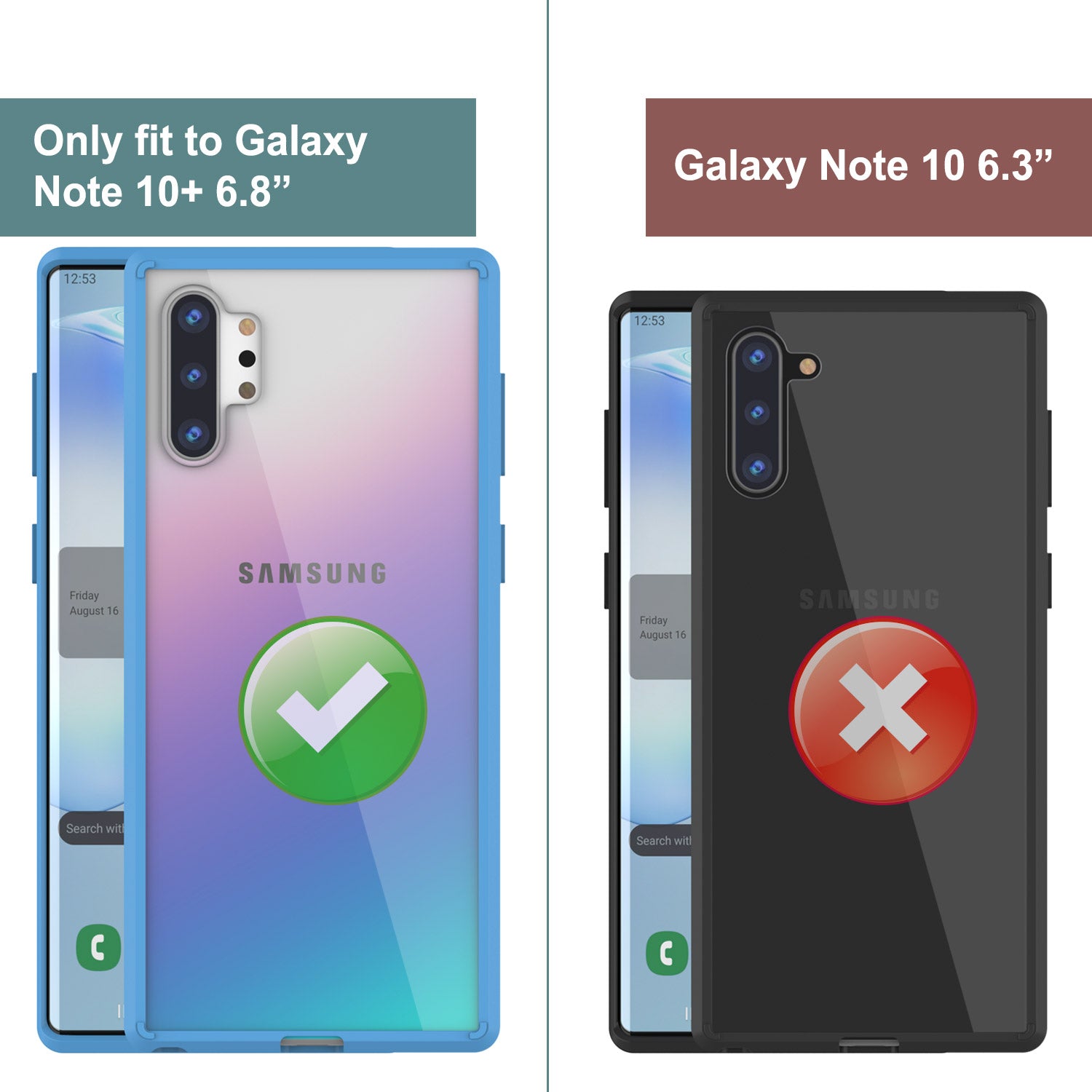 Galaxy Note 10+ Plus Punkcase Lucid-2.0 Series Slim Fit Armor Light Blue Case Cover