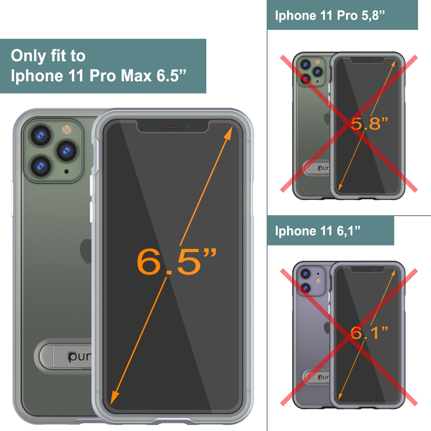 iPhone 11 Pro Max Case, PUNKcase [LUCID 3.0 Series] [Slim Fit] Armor Cover w/ Integrated Screen Protector [Silver]