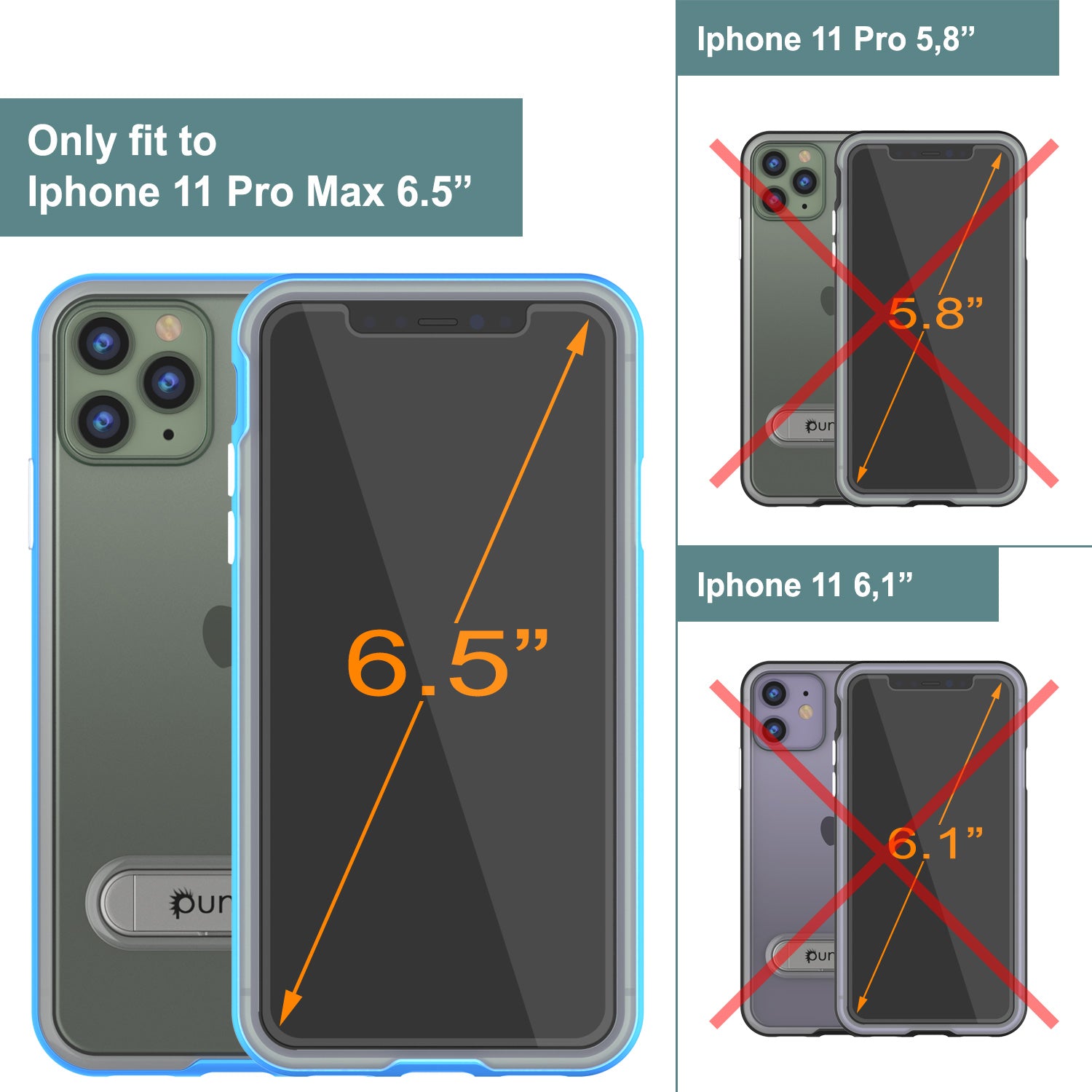 iPhone 11 Pro Max Case, PUNKcase [LUCID 3.0 Series] [Slim Fit] Armor Cover w/ Integrated Screen Protector [Blue]
