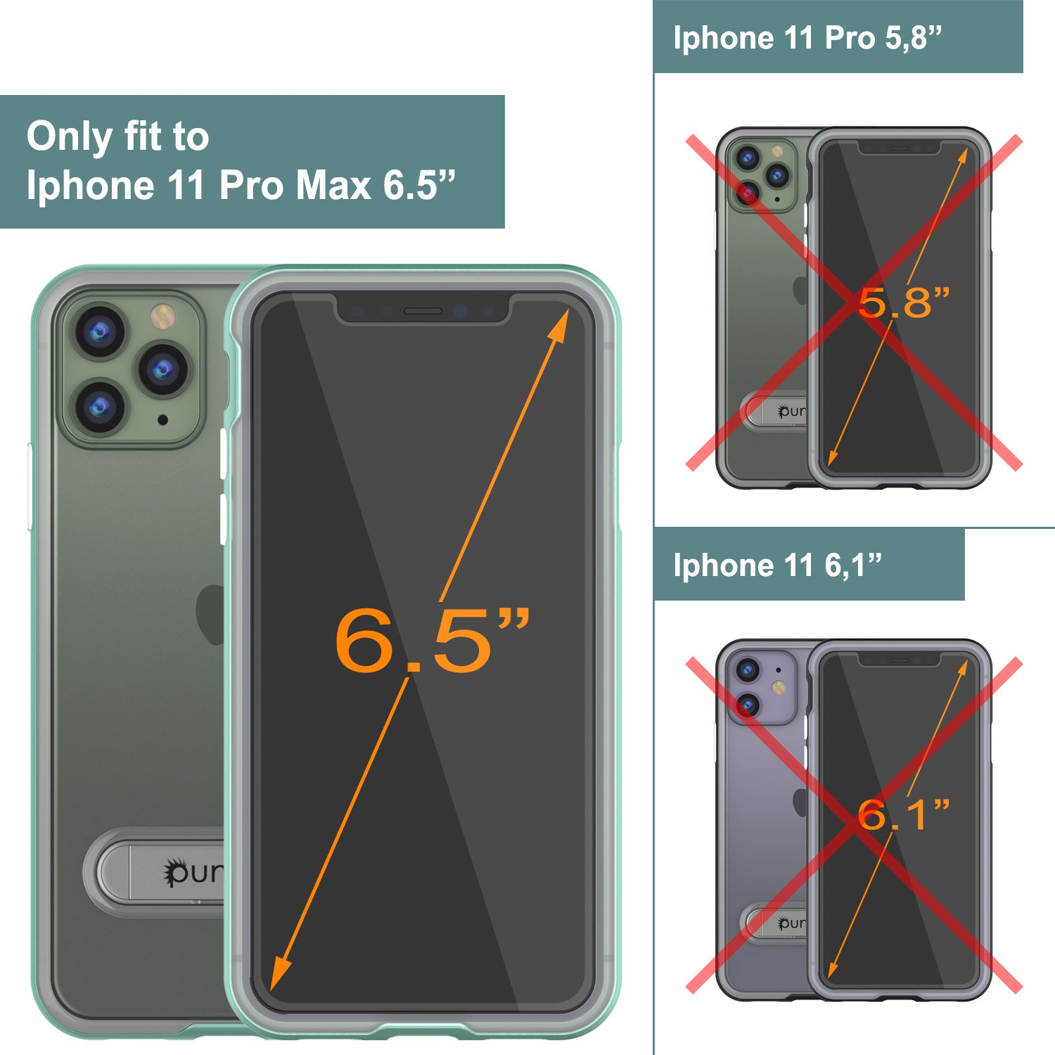 iPhone 11 Pro Max Case, PUNKcase [LUCID 3.0 Series] [Slim Fit] Armor Cover w/ Integrated Screen Protector [Teal]