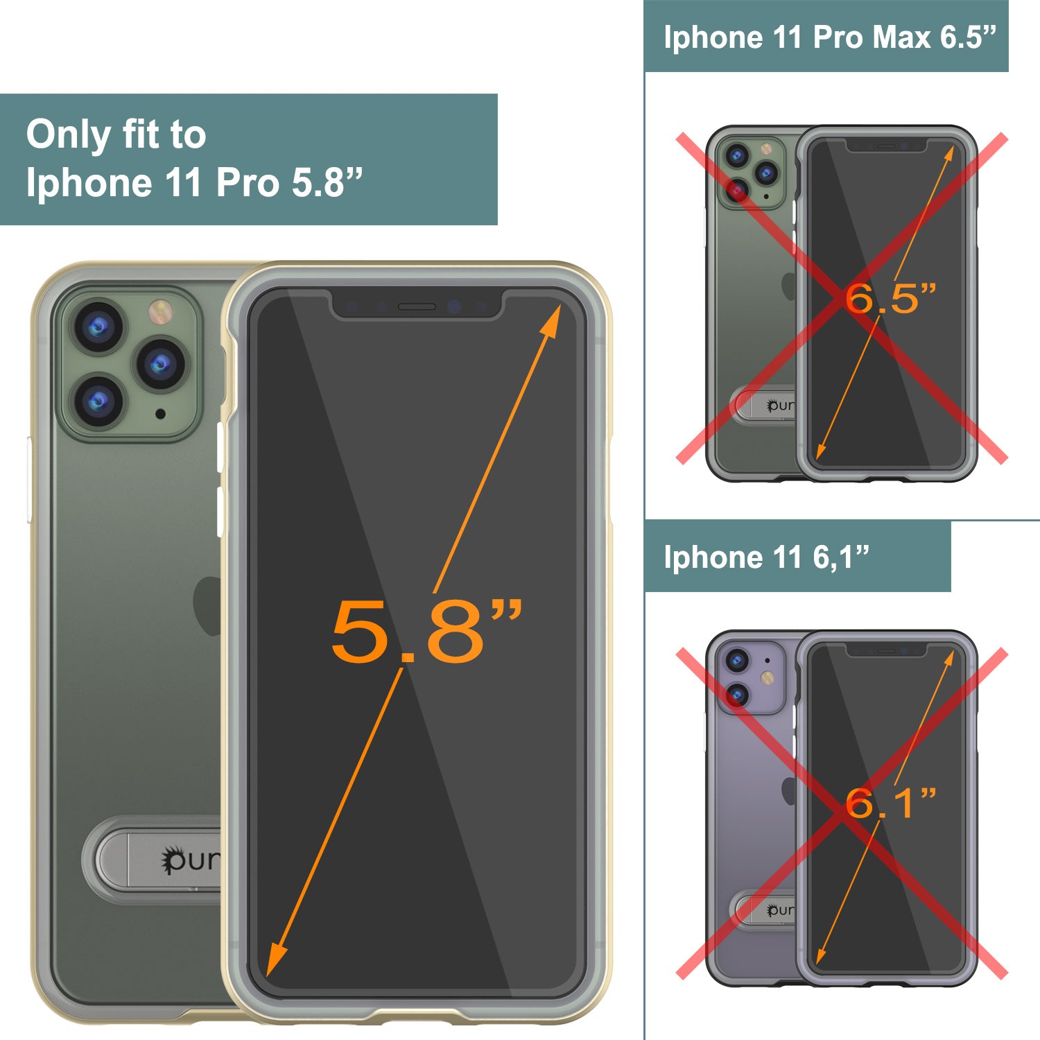 iPhone 11 Pro Case, PUNKcase [LUCID 3.0 Series] [Slim Fit] Armor Cover w/ Integrated Screen Protector [Gold]
